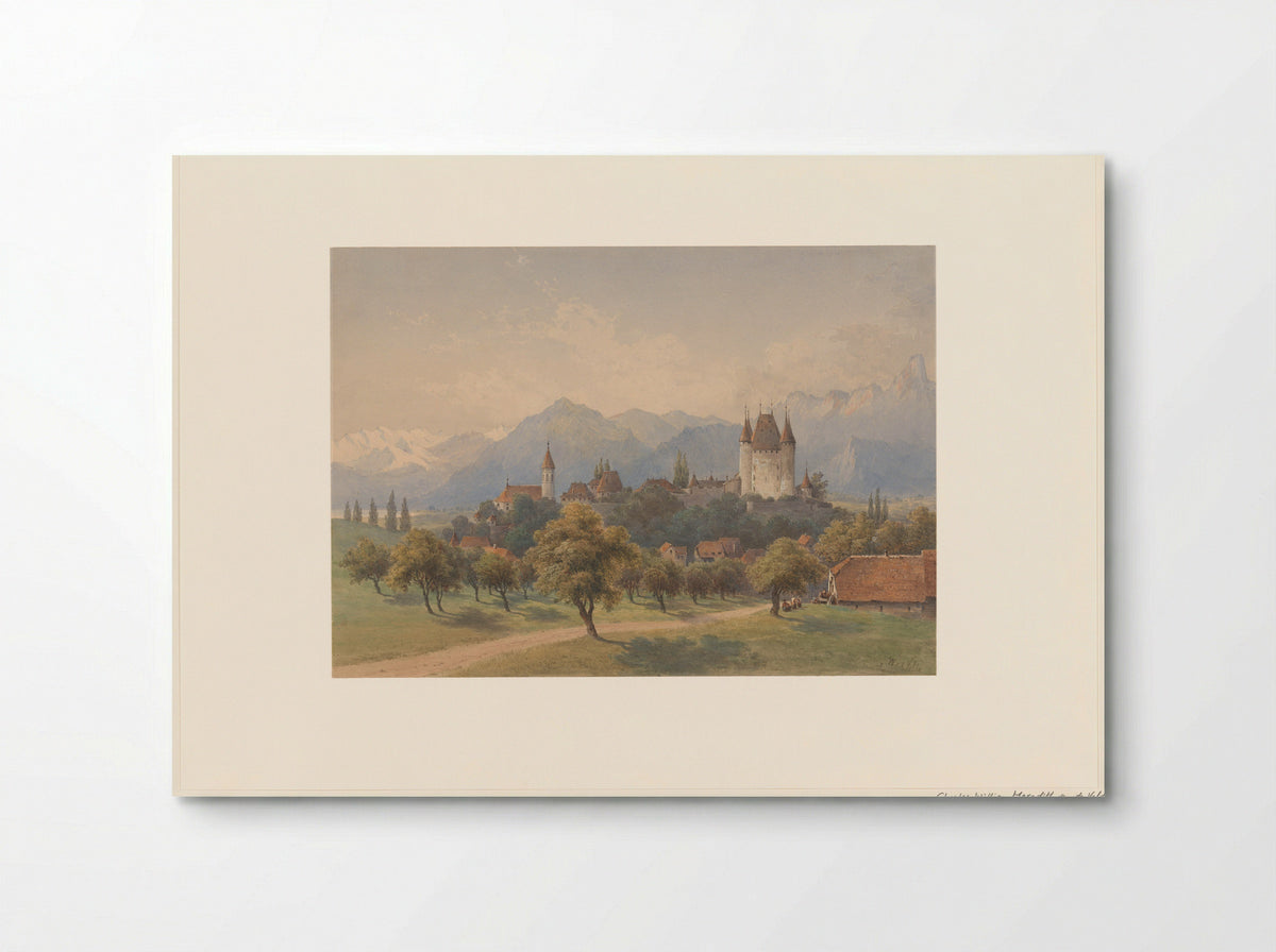 Gezicht op Thun, Zwitserland - Charles William Meredith van de Velde - Poster