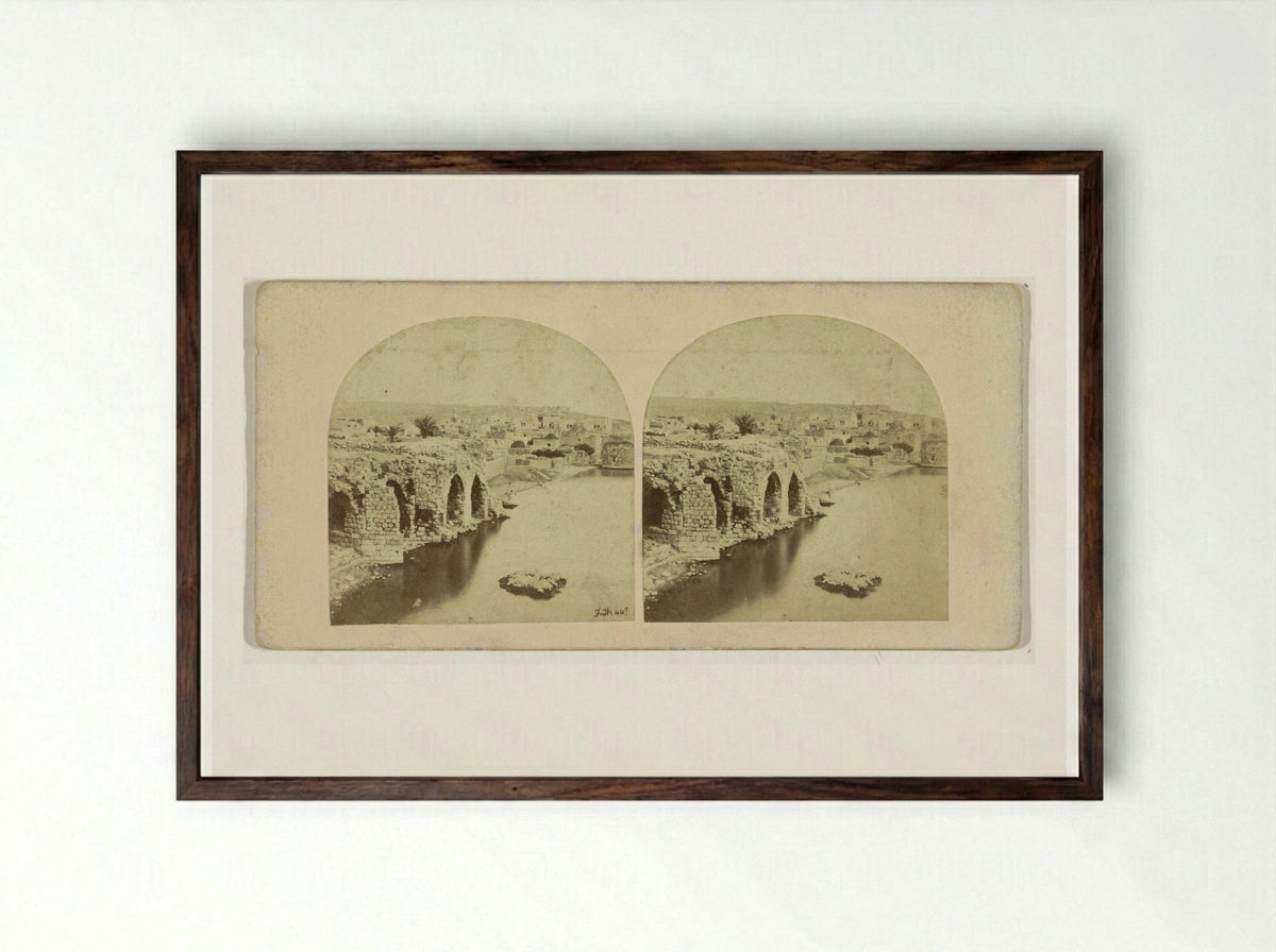 Gezicht op Tiberias - Francis Frith - Framed Print Dark Wood