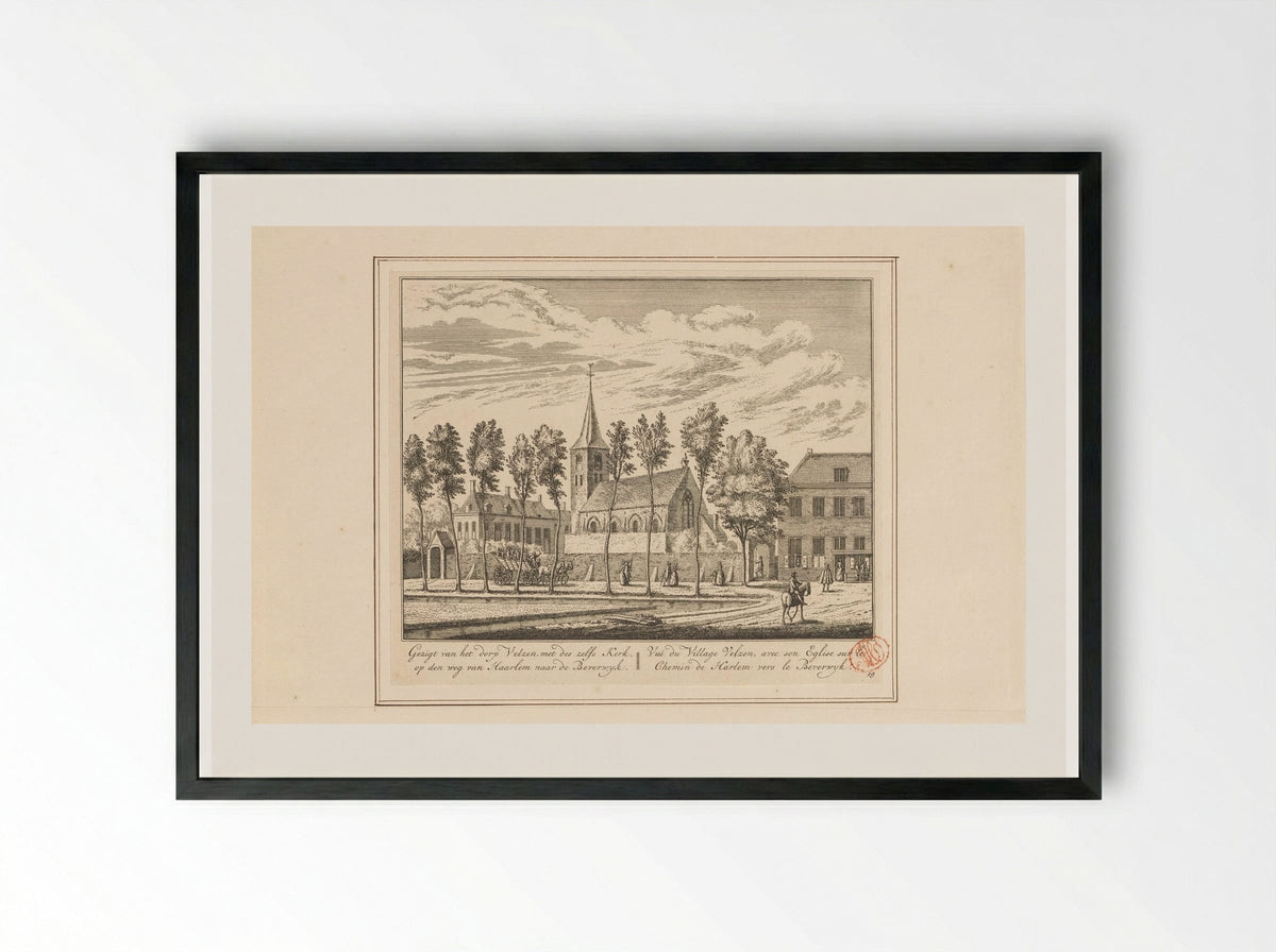 Gezicht op Velsen - Abraham Rademaker - Framed Print Black