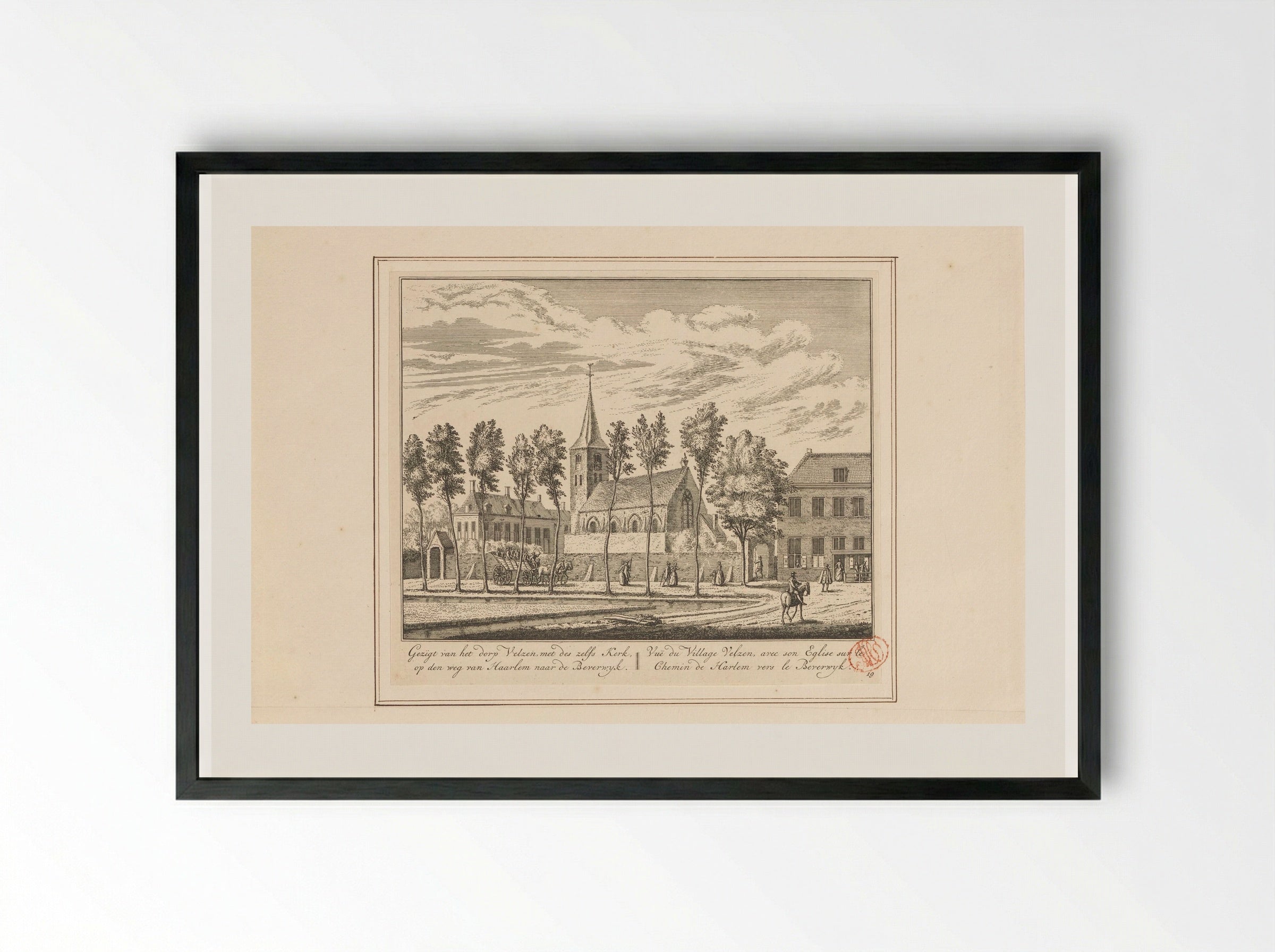Gezicht op Velsen - Abraham Rademaker - Framed Print Black