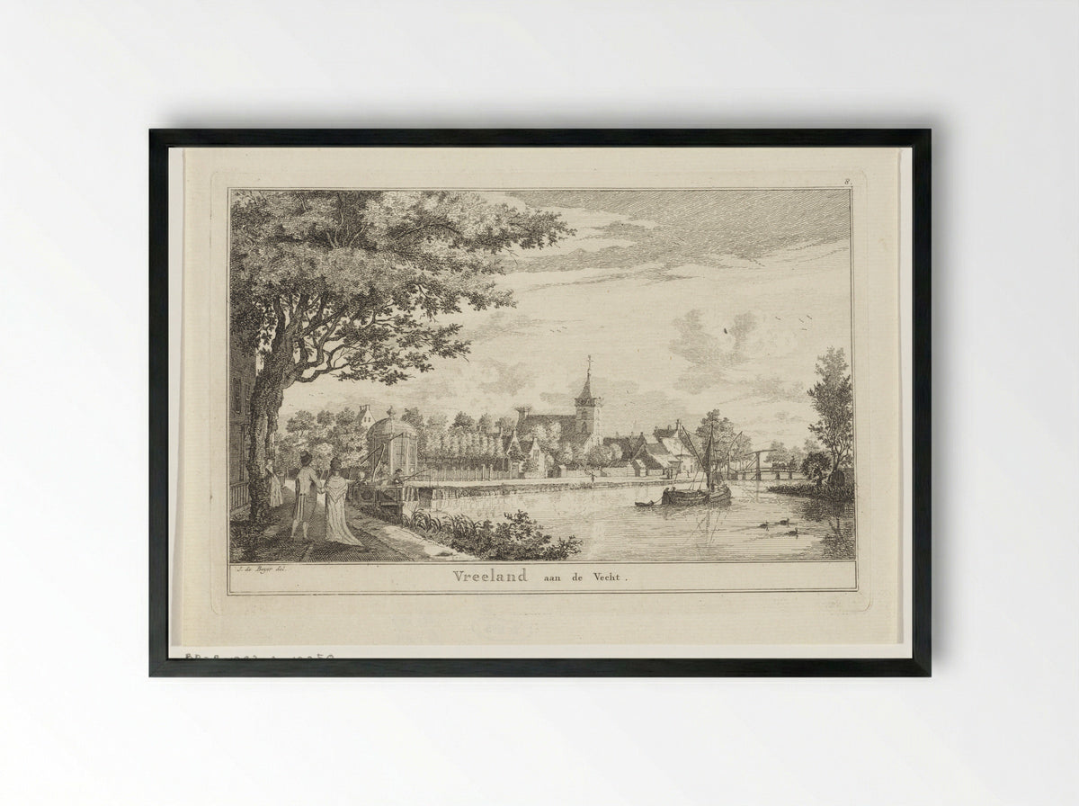 Gezicht op Vreeland - Jan de Beyer - Framed Print Black