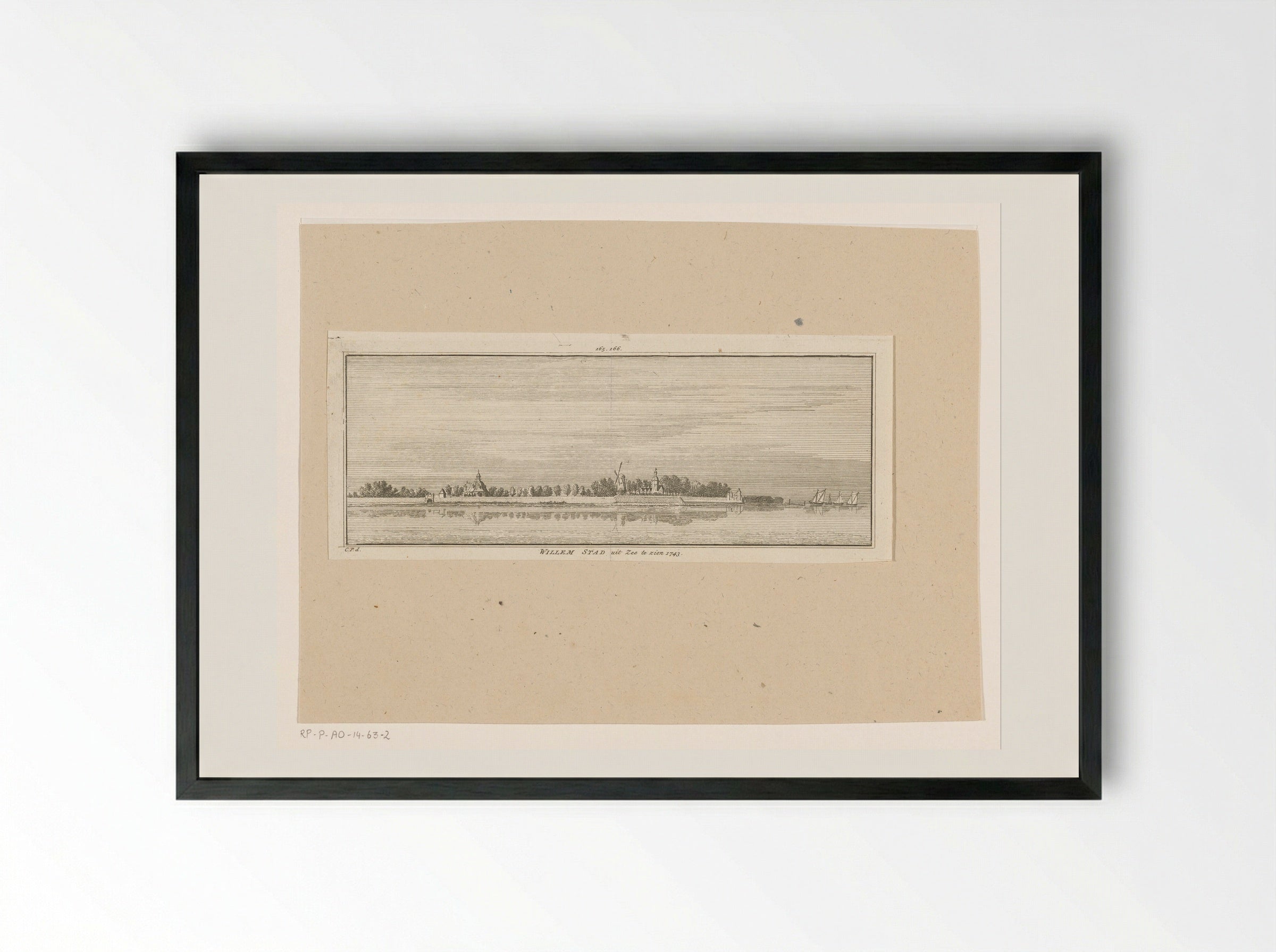 Gezicht op Willemstad (Noord-Brabant) - Hendrik Spilman - Framed Print Black