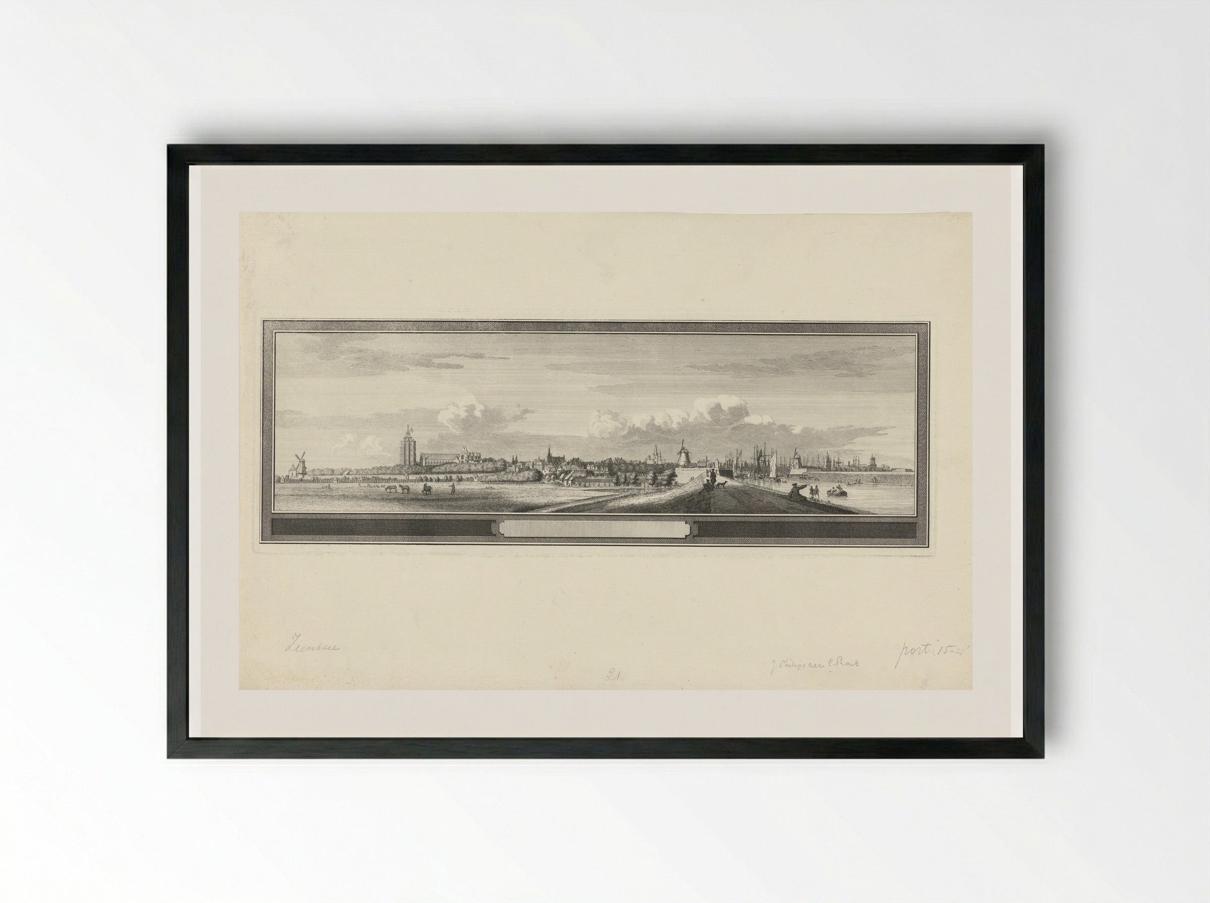Gezicht op Zierikzee - Jan Caspar Philips - Framed Print Black
