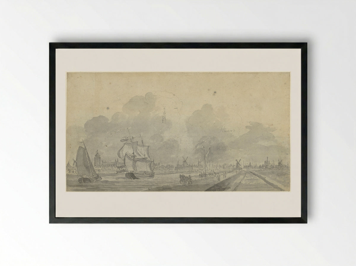 Gezicht op Zierikzee - Dirk de Jong - Framed Print Black