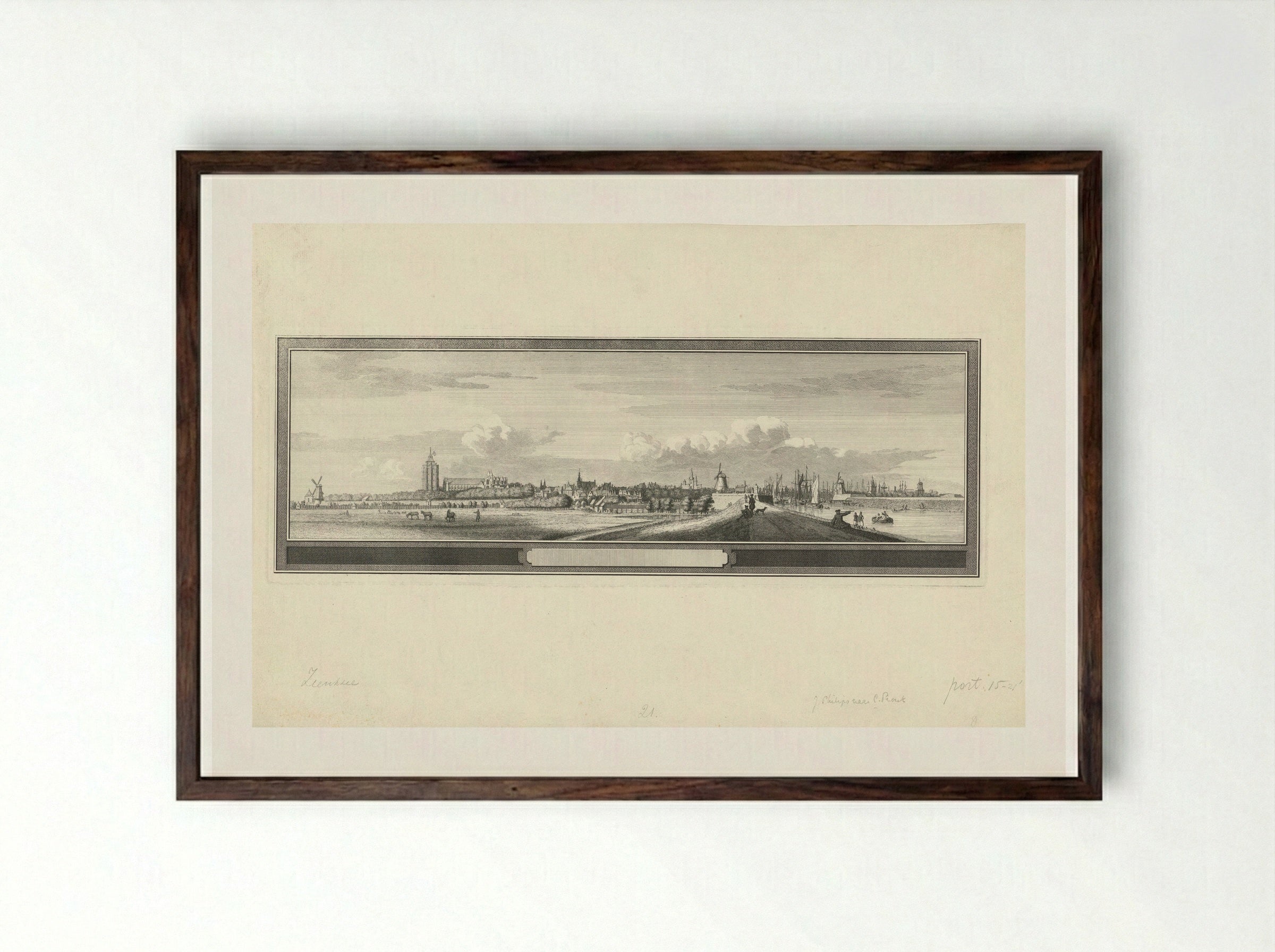 Gezicht op Zierikzee - Jan Caspar Philips - Framed Print Dark Wood