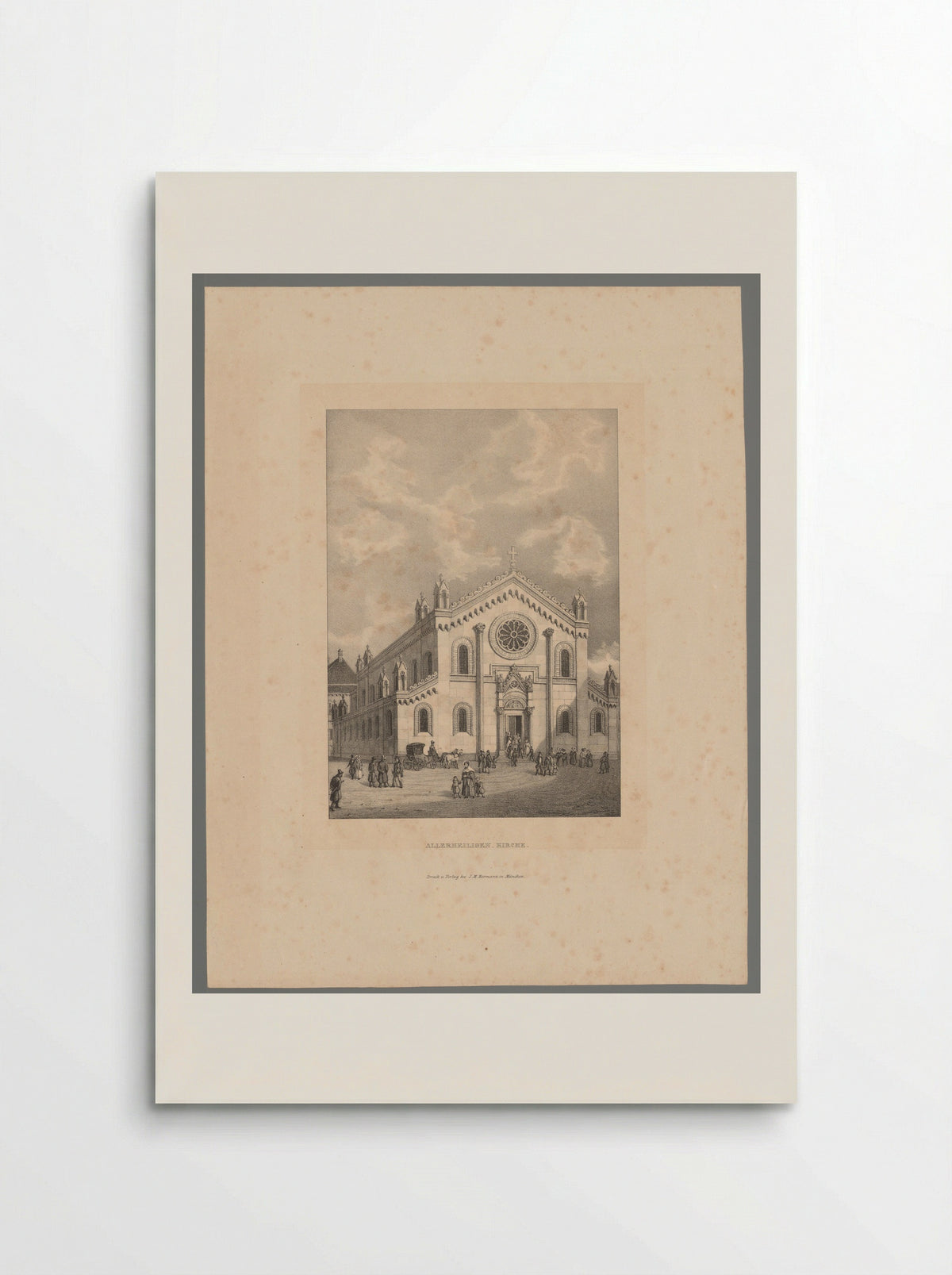 Gezicht op de Allerheiligen-Hofkirche in München - Heinrich Adam - Poster