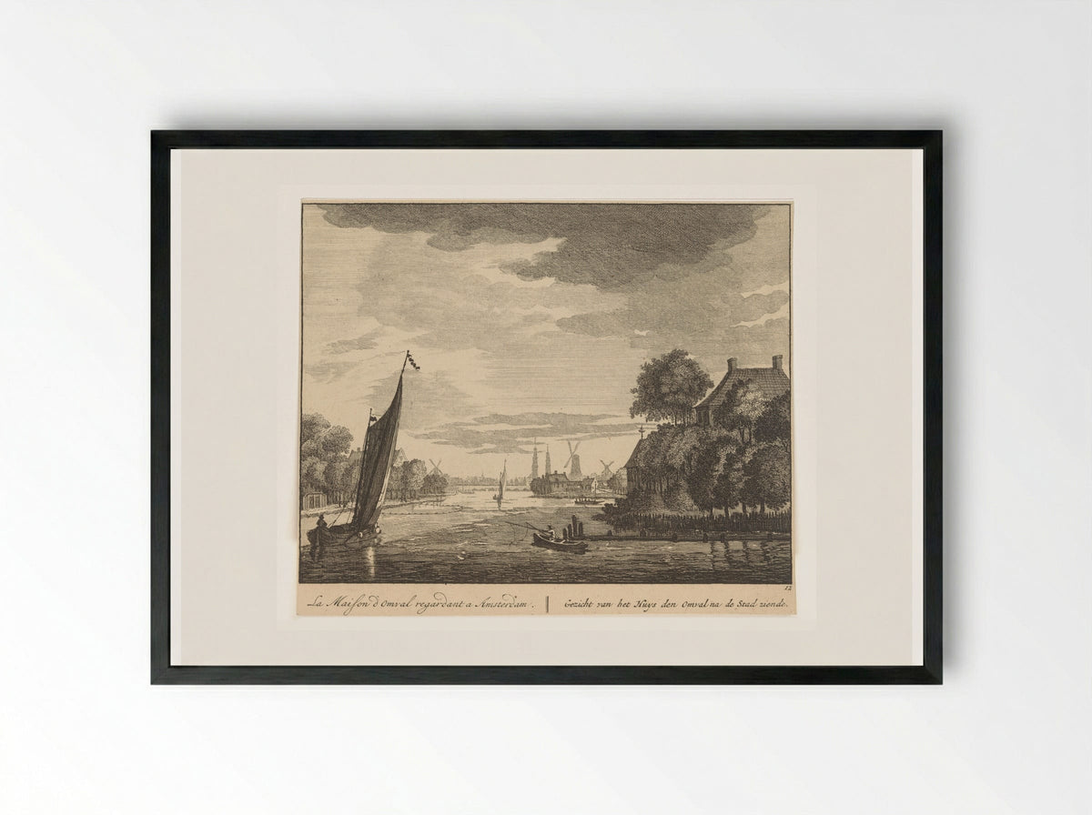 Gezicht op de Amstel bij Huis De Omval - Matthijs Pool - Framed Print Black