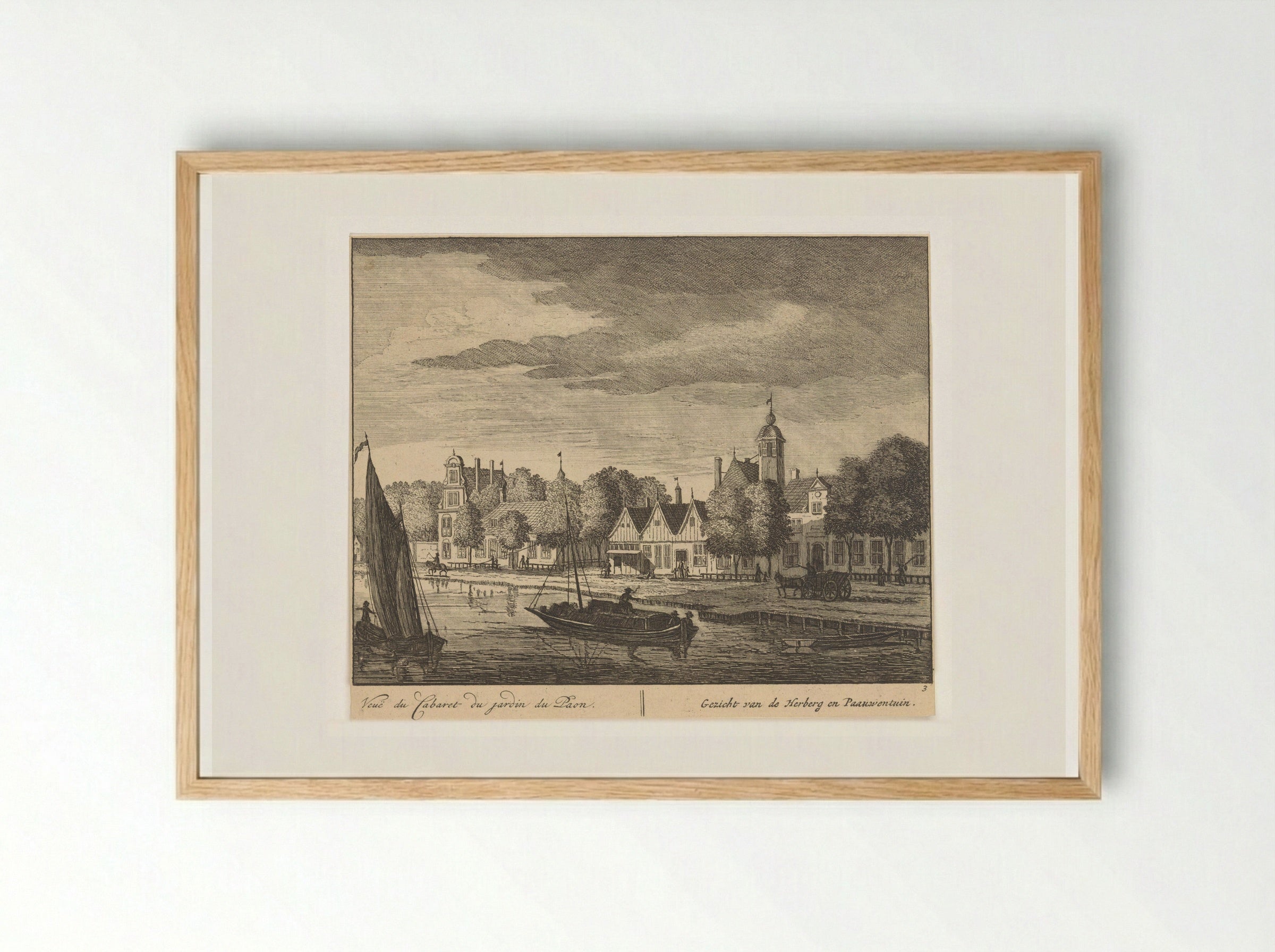 Gezicht op de Amstel bij Pauwentuin - Matthijs Pool - Framed Print Wood