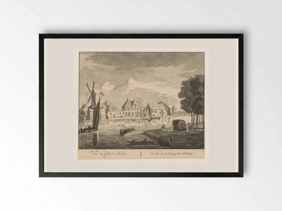 Gezicht op de Amstel bij herberg het Molentje - Matthijs Pool - Framed Print Black