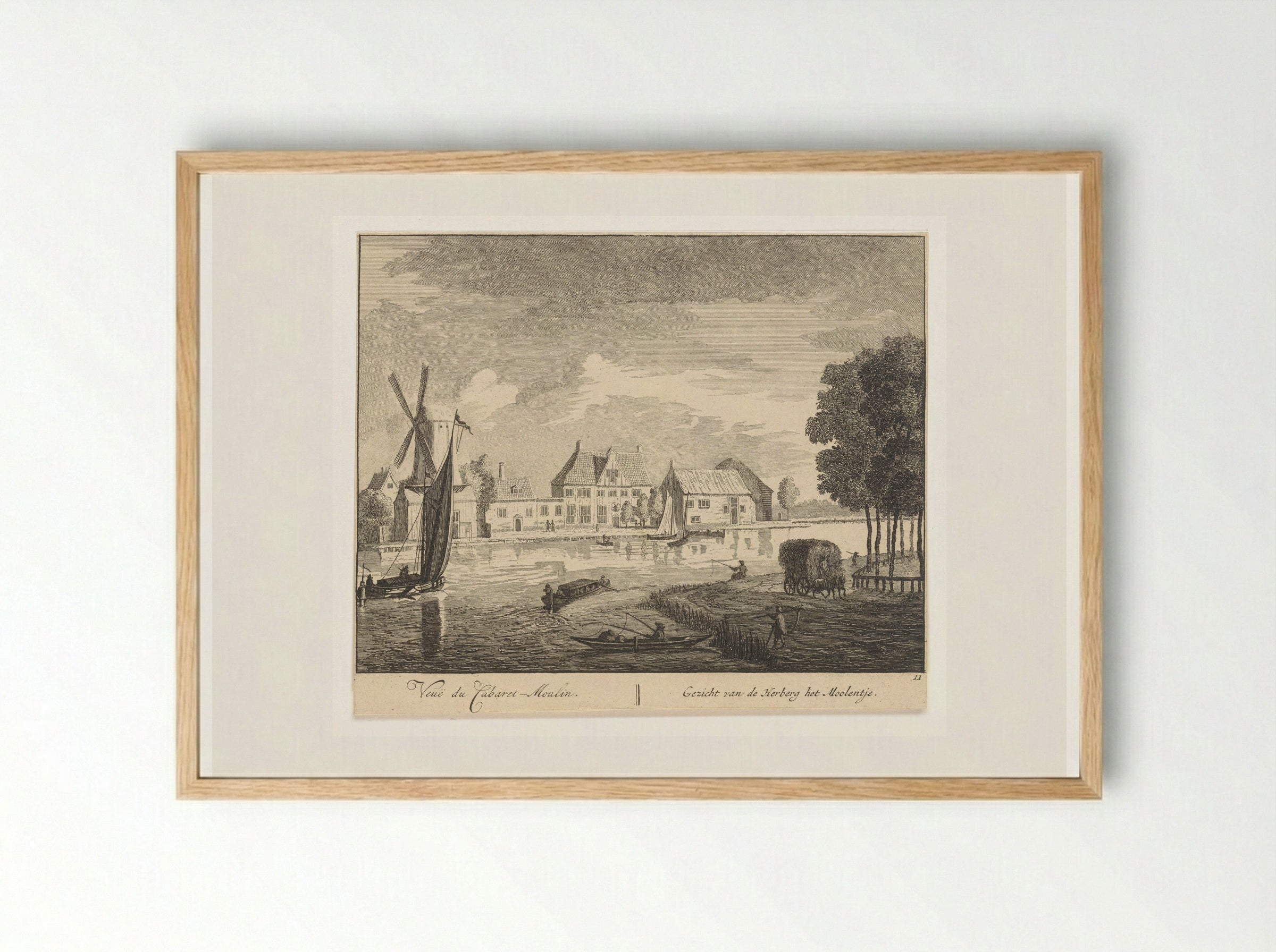 Gezicht op de Amstel bij herberg het Molentje - Matthijs Pool - Framed Print Wood