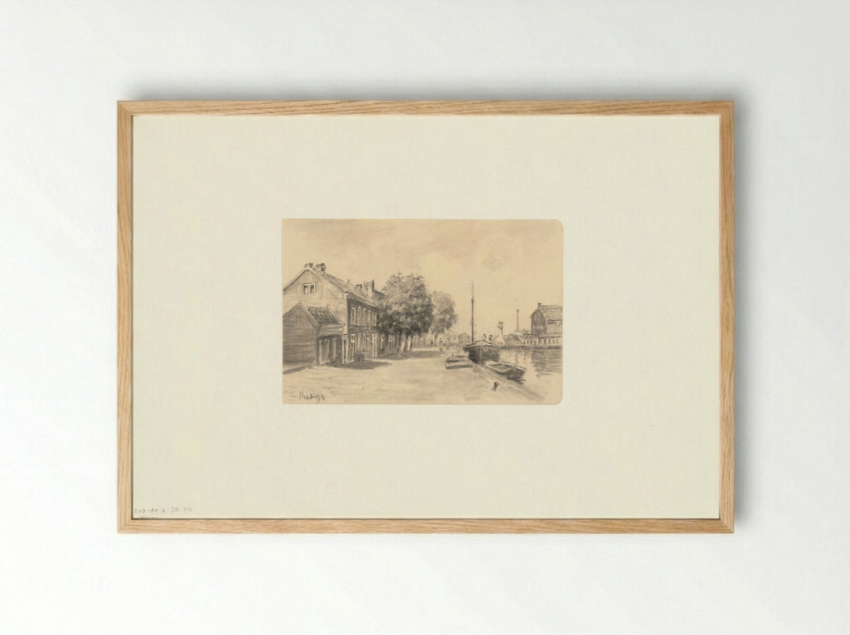 Gezicht op de Baarsjesweg aan de Kostverlorenvaart - Anthonie van Teijn - Framed Print Wood