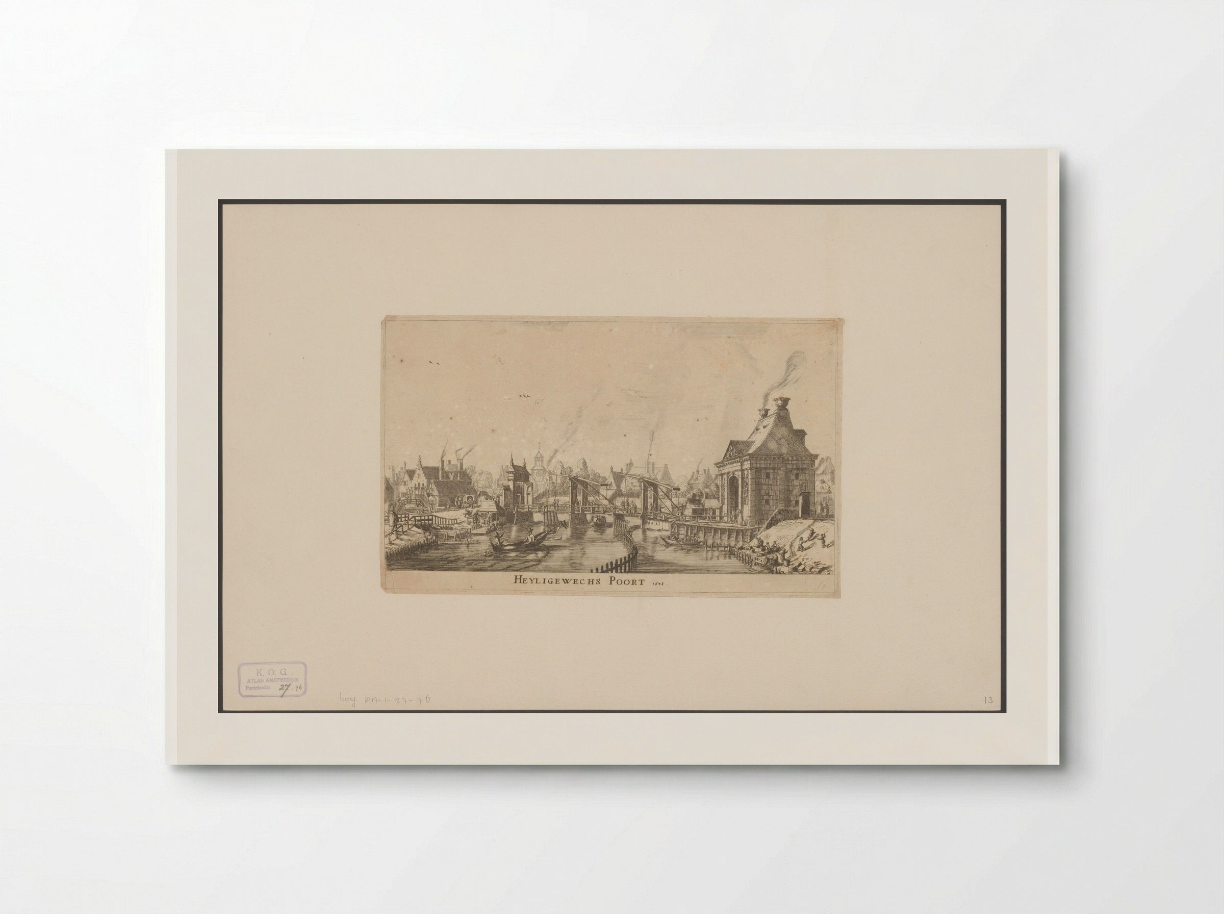 Gezicht op de Derde Heiligewegspoort te Amsterdam - Reinier Nooms - Poster