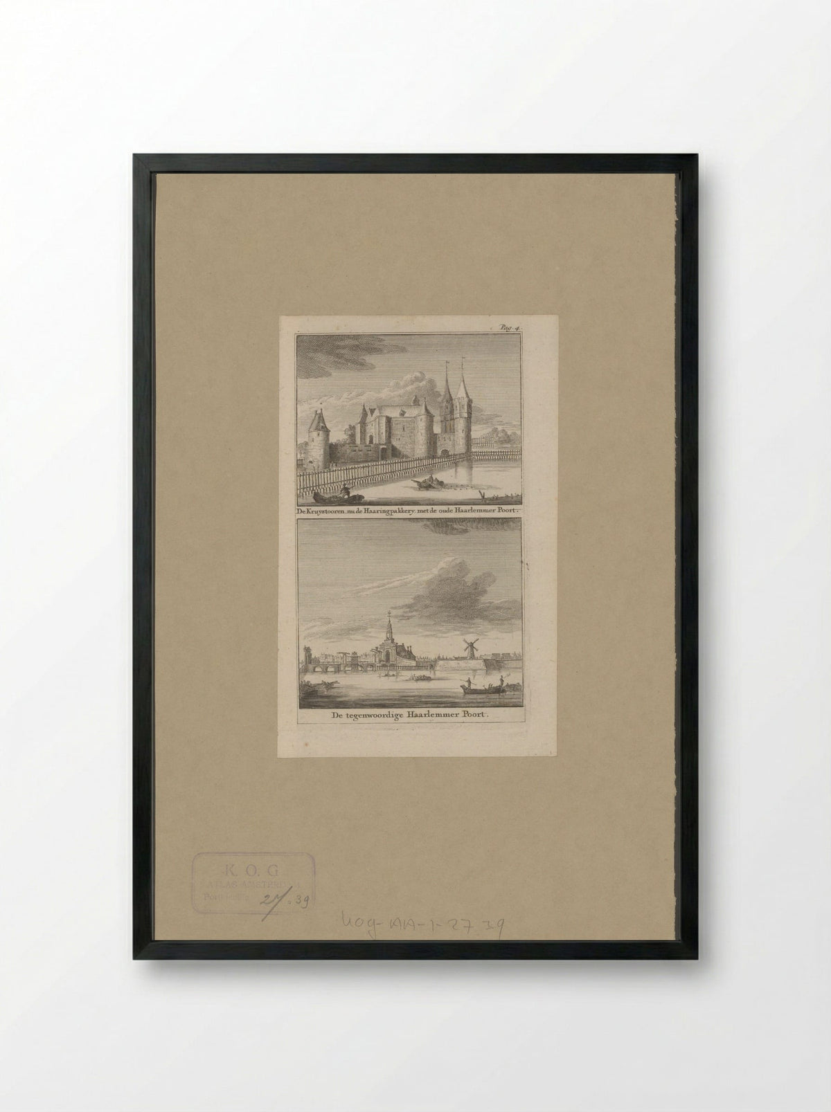 Gezicht op de Derde en Vierde Haarlemmerpoort te Amsterdam - Jan Goeree - Framed Print Black
