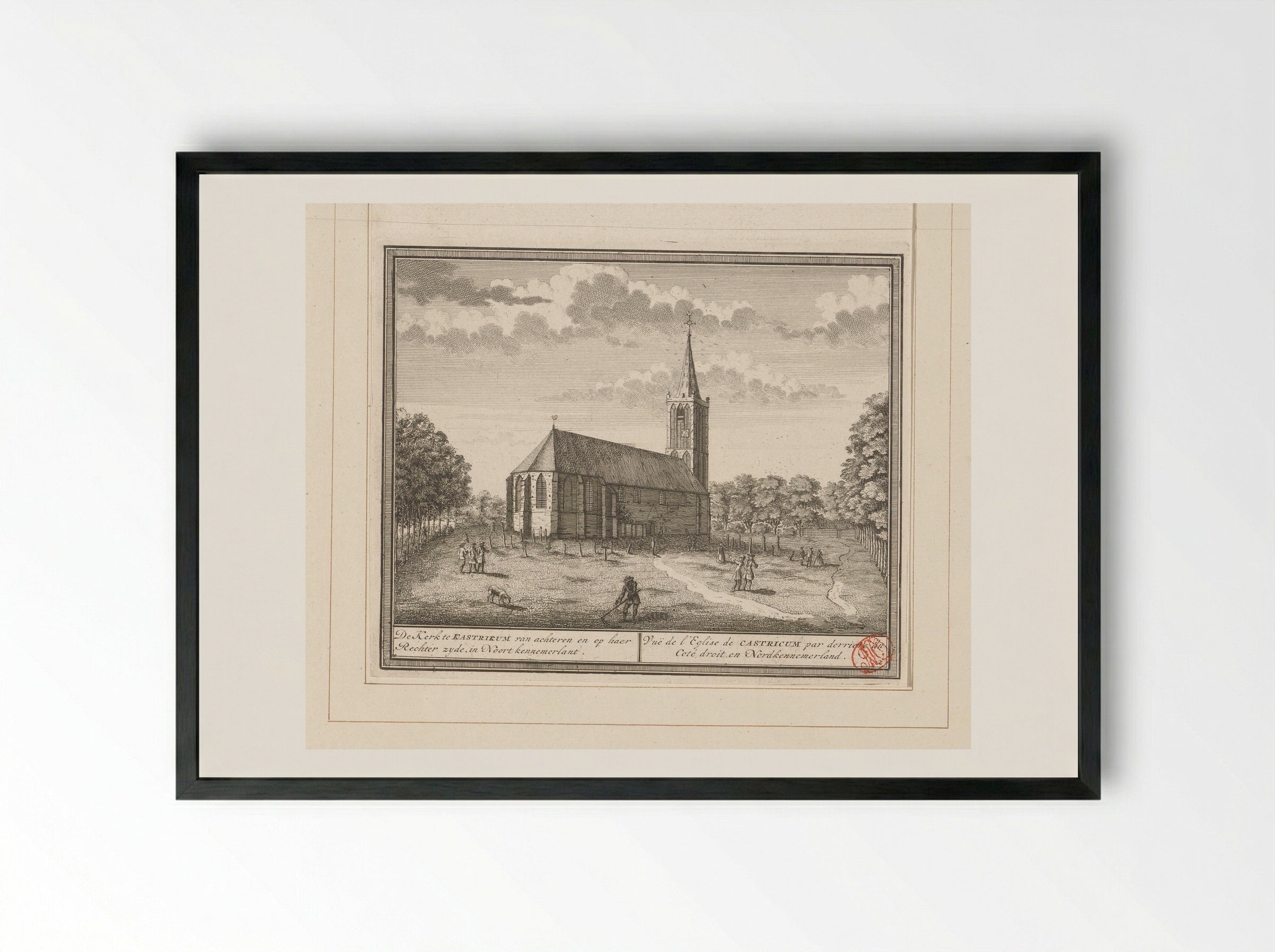 Gezicht op de Dorpskerk te Castricum - Hendrik de Leth - Framed Print Black