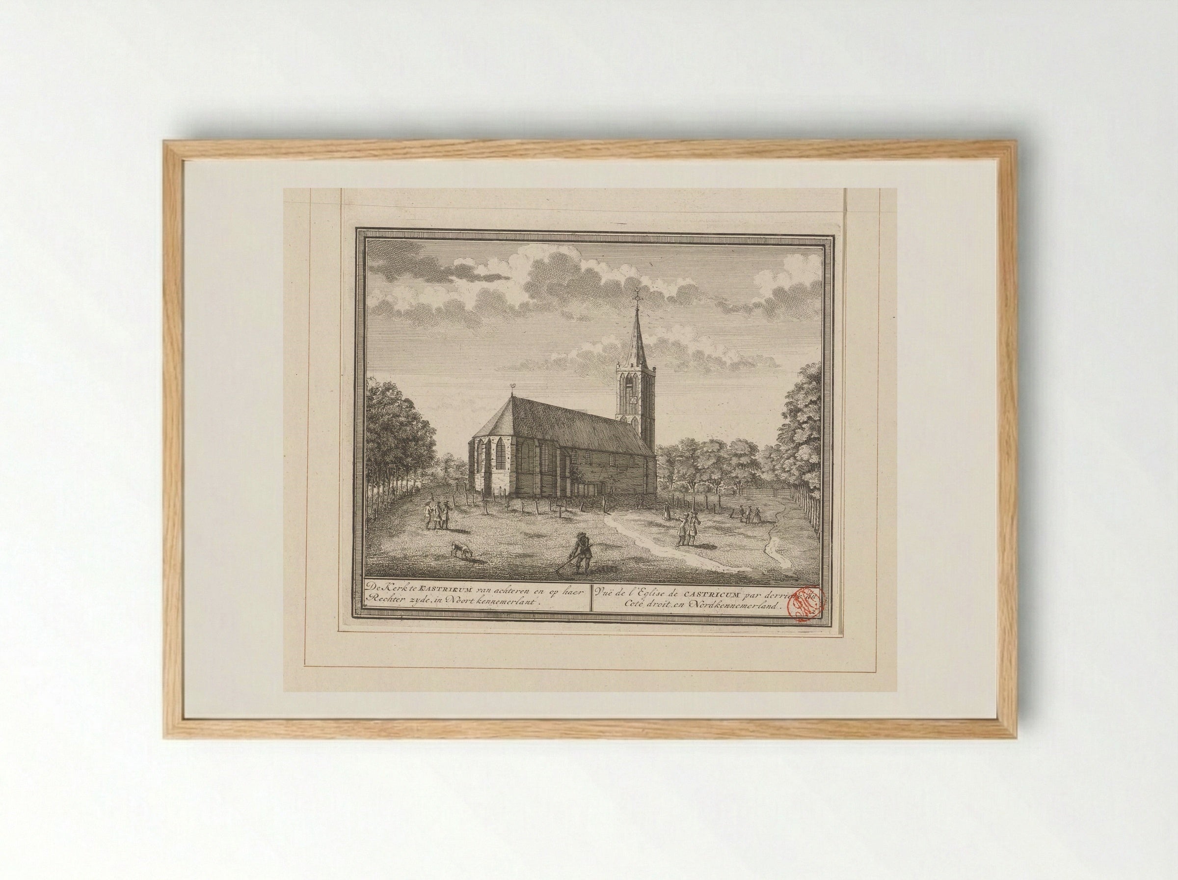Gezicht op de Dorpskerk te Castricum - Hendrik de Leth - Framed Print Wood