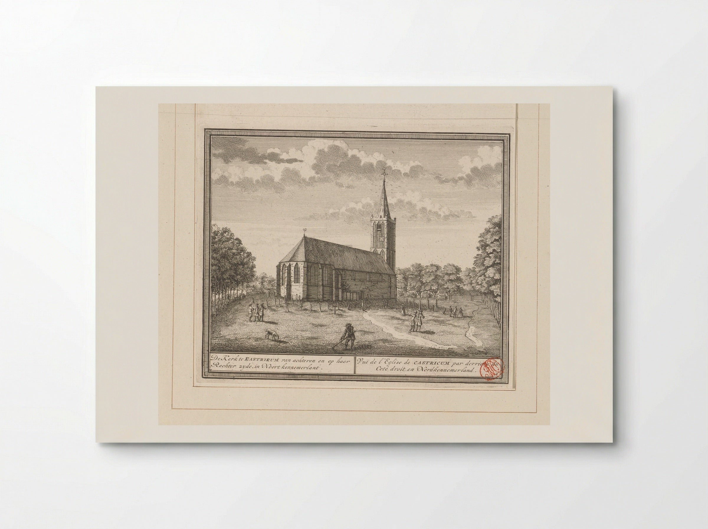 Gezicht op de Dorpskerk te Castricum - Hendrik de Leth - Poster