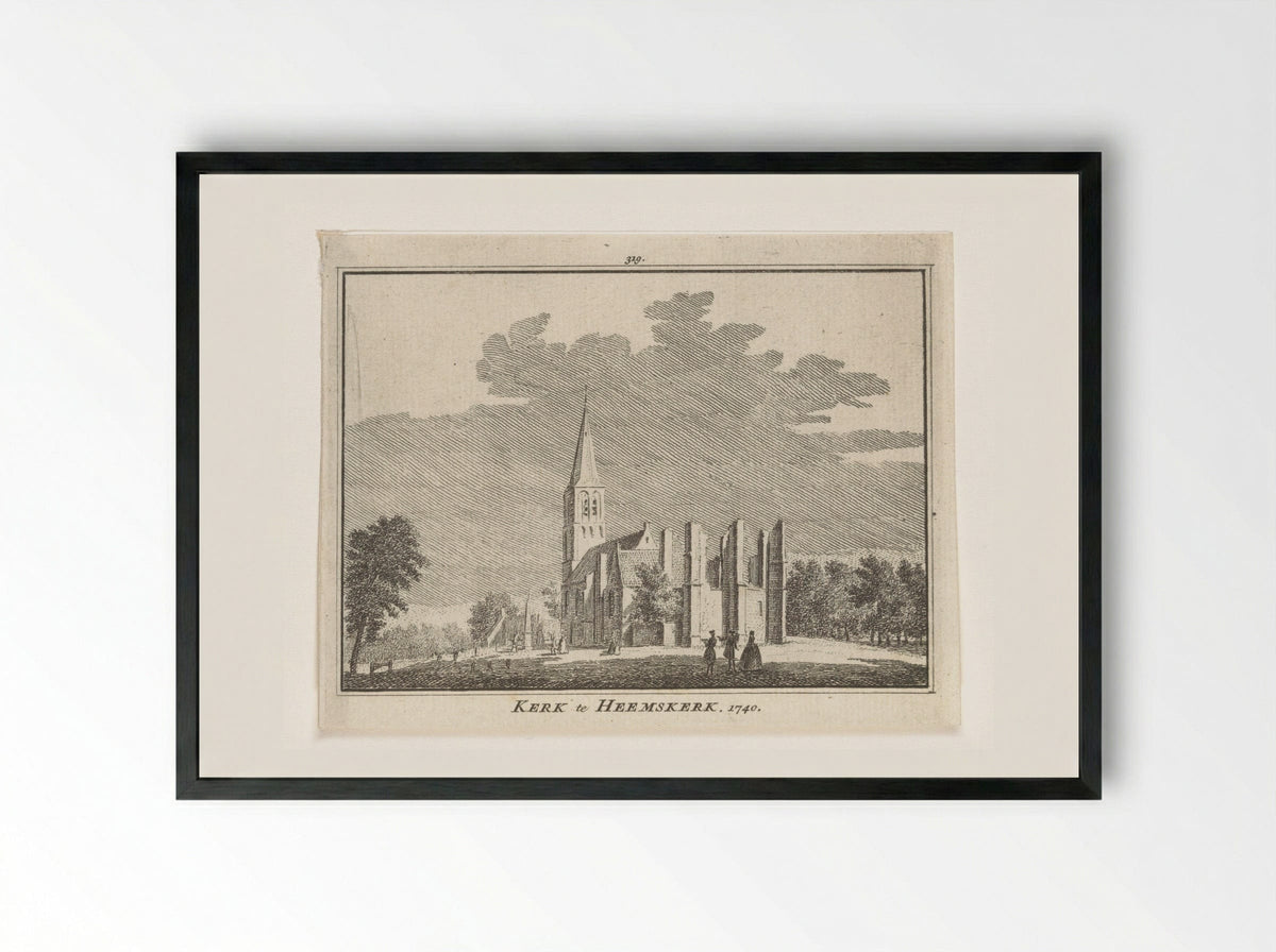 Gezicht op de Dorpskerk te Heemskerk - Hendrik Spilman - Framed Print Black
