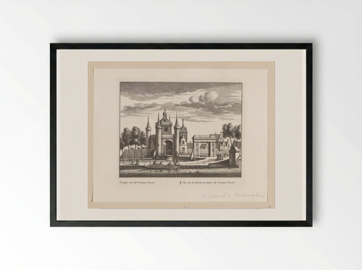 Gezicht op de Friesepoort te Alkmaar - Leonard Schenk - Framed Print Black