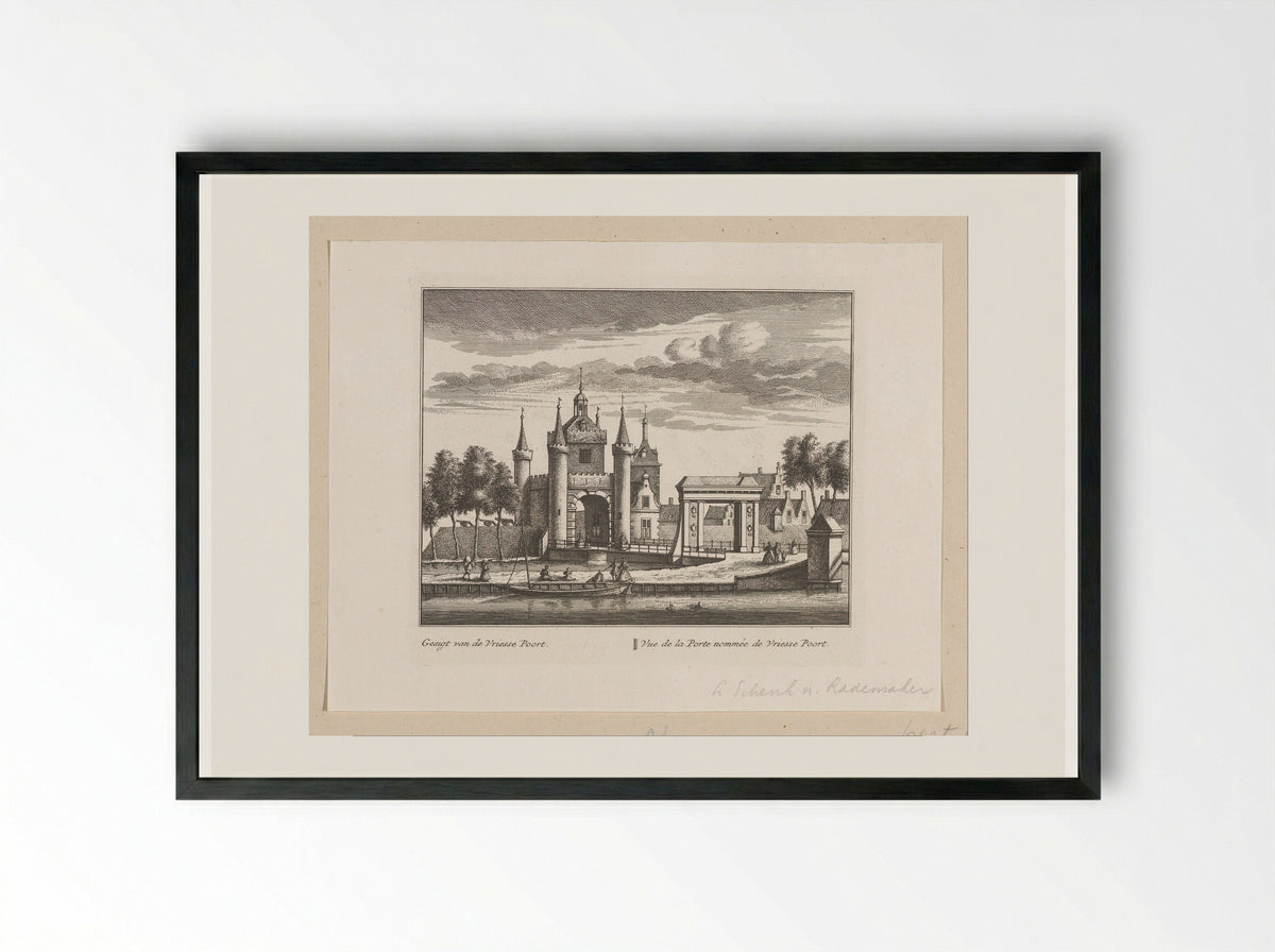 Gezicht op de Friesepoort te Alkmaar - Leonard Schenk - Framed Print Black