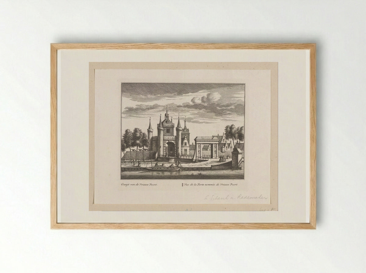 Gezicht op de Friesepoort te Alkmaar - Leonard Schenk - Framed Print Wood
