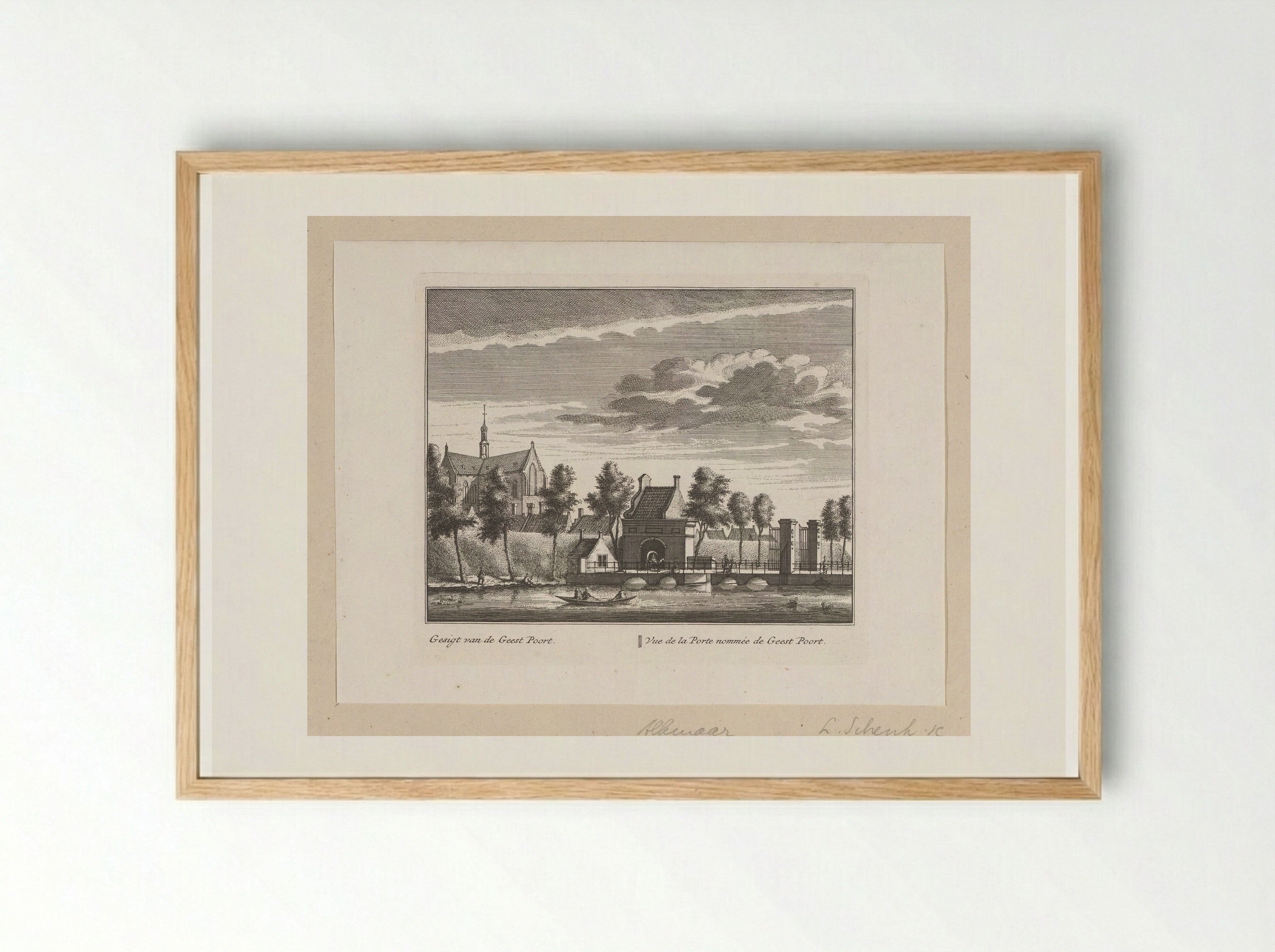 Gezicht op de Geesterpoort te Alkmaar - Leonard Schenk - Framed Print Wood