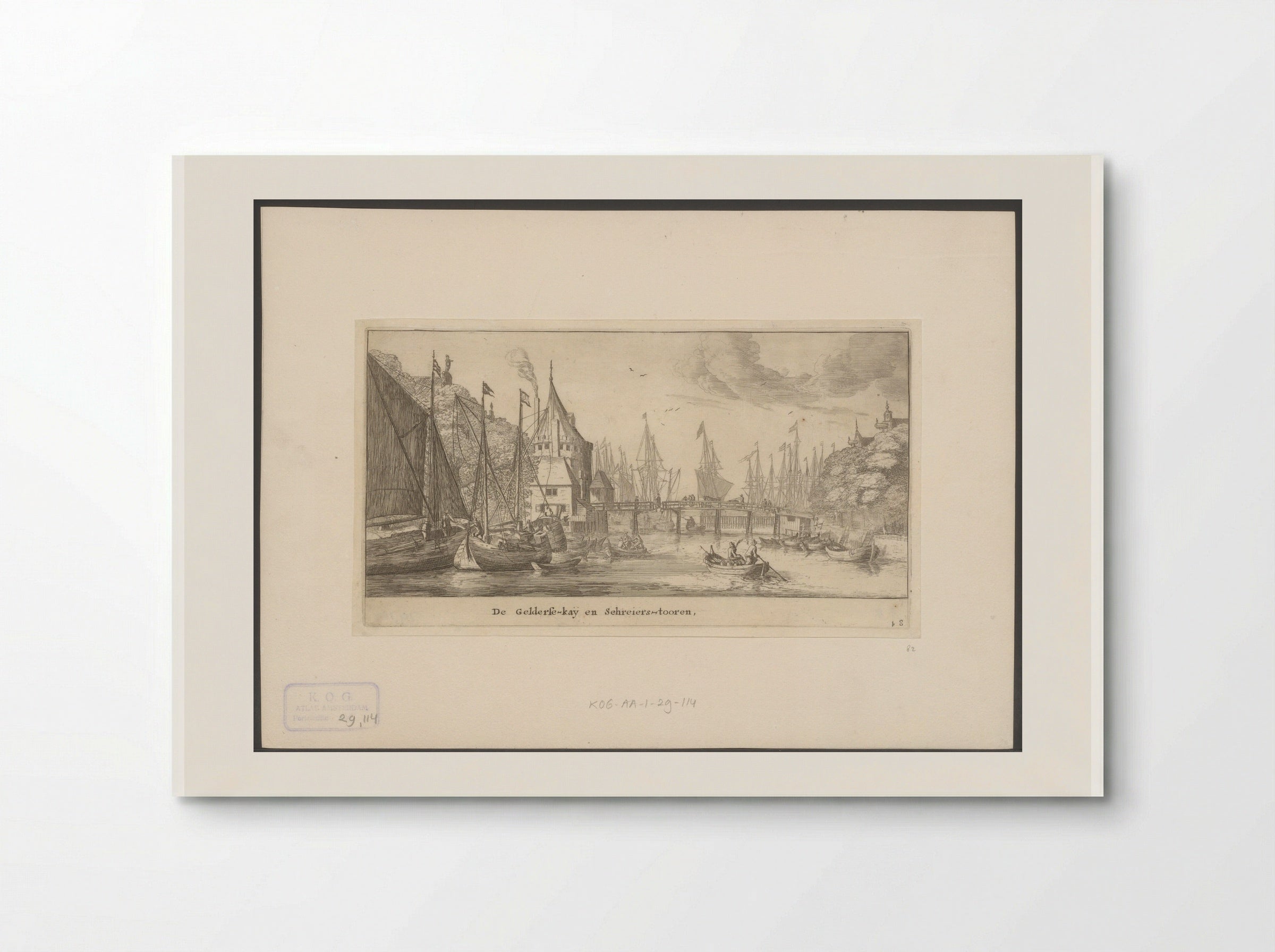 Gezicht op de Geldersekade en Schreierstoren te Amsterdam - Reinier Nooms - Poster