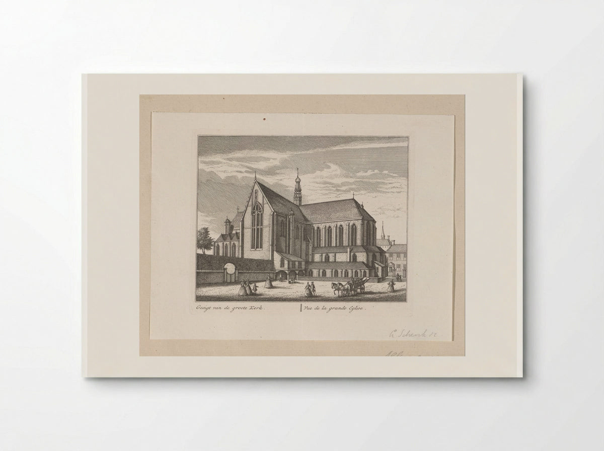 Gezicht op de Grote Kerk te Alkmaar - Leonard Schenk - Poster