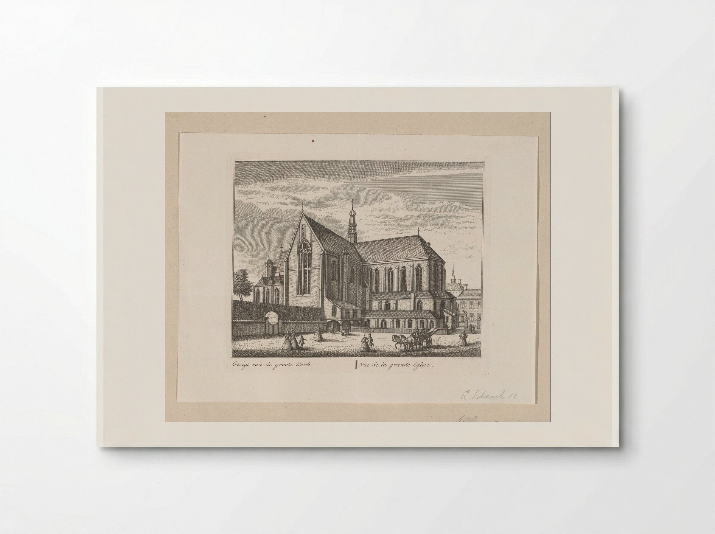 Gezicht op de Grote Kerk te Alkmaar - Leonard Schenk - Poster