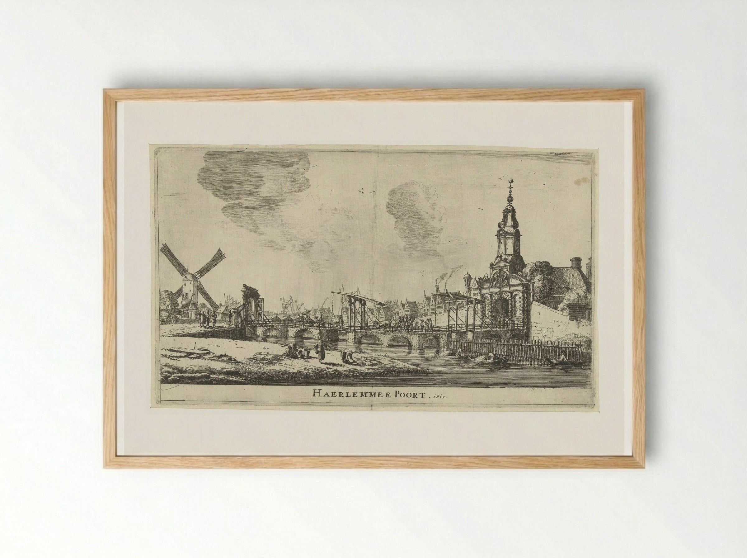Gezicht op de Haarlemmerpoort te Amsterdam - Reinier Nooms - Framed Print Wood