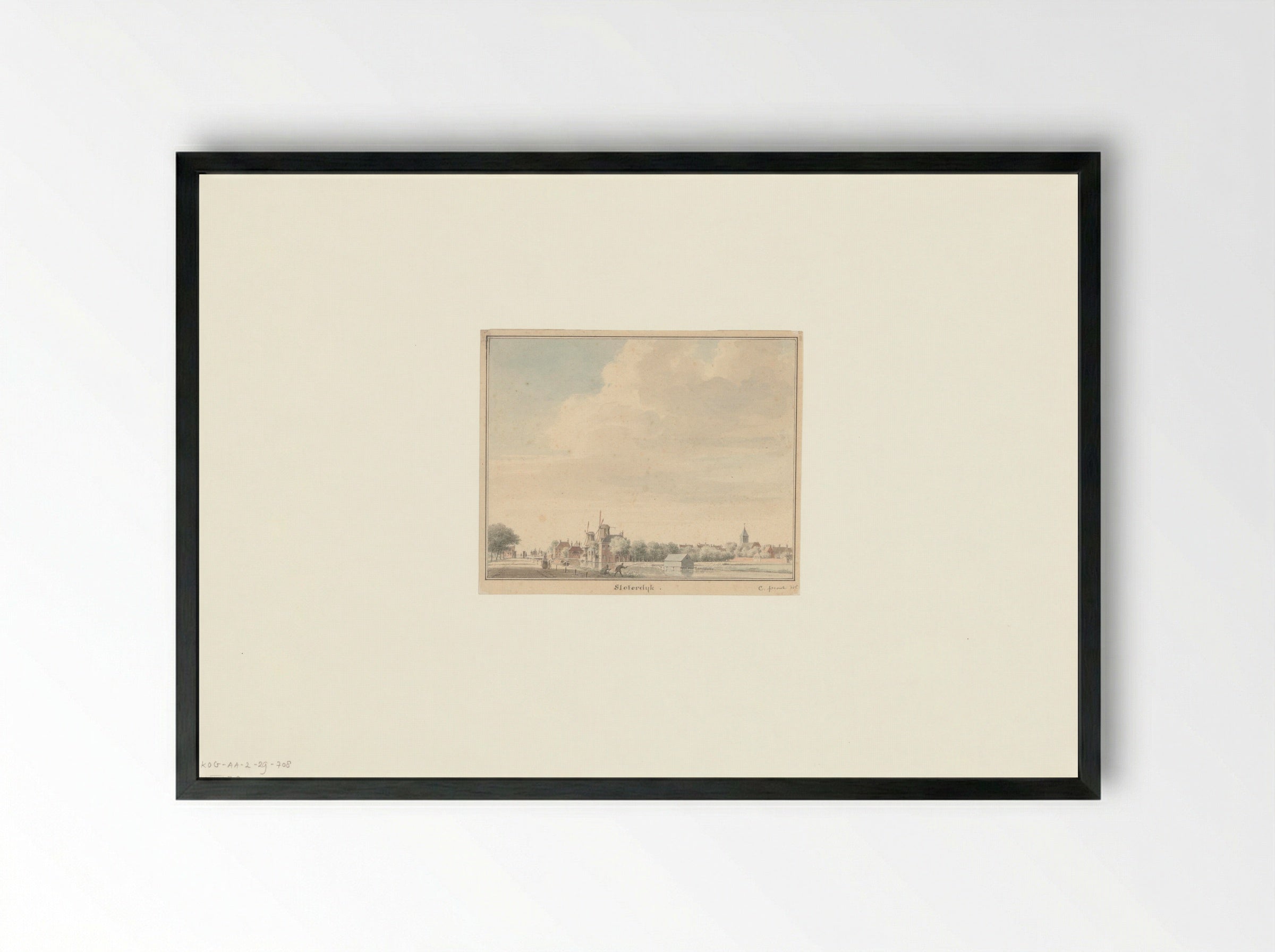 Gezicht op de Haarlemmervaart gezien naar het tolhek bij Sloterdijk - Cornelis Pronk - Framed Print Black