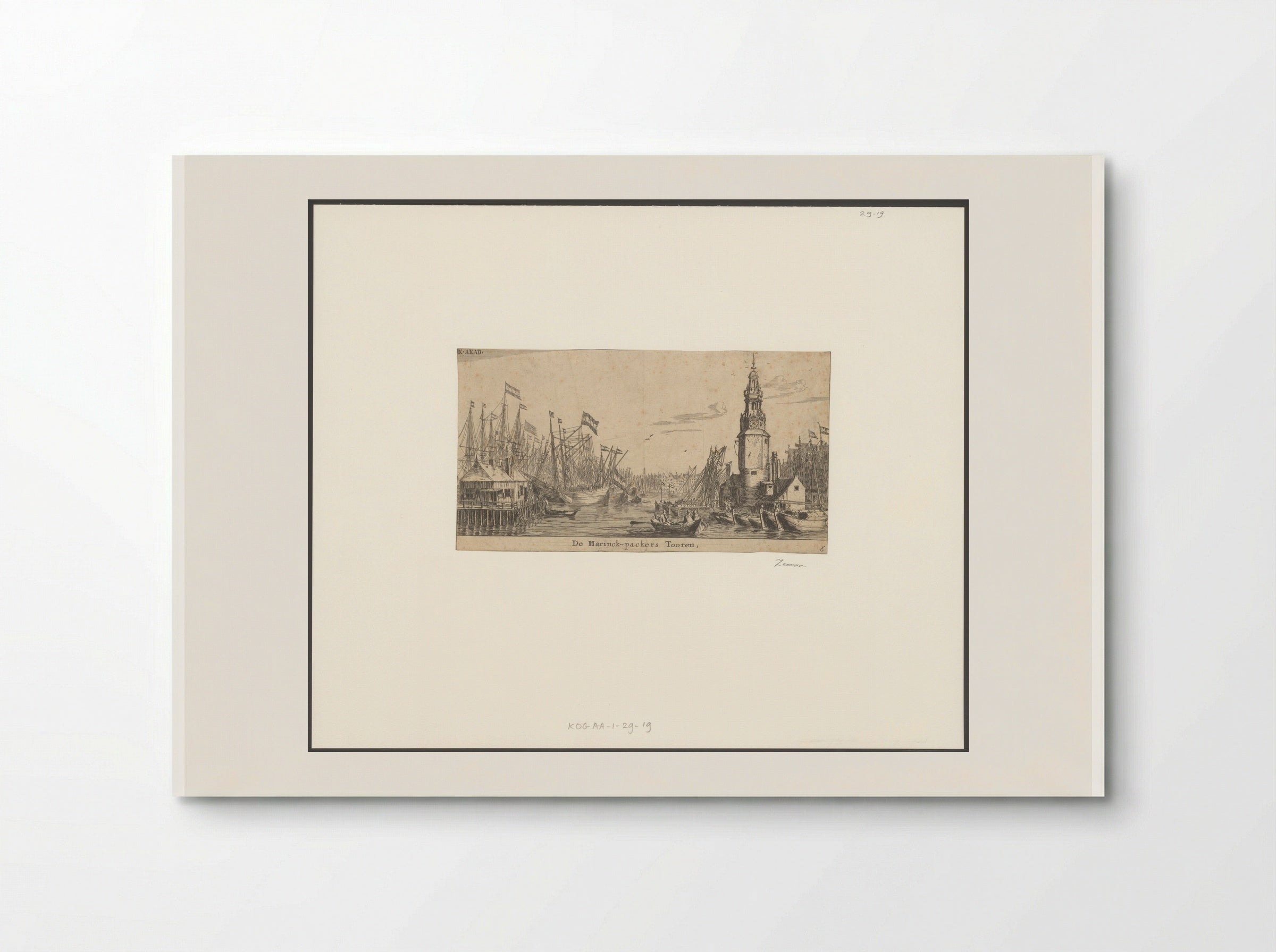 Gezicht op de Haringpakkerstoren te Amsterdam - Reinier Nooms - Poster