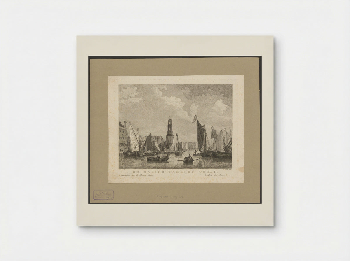 Gezicht op de Haringpakkerstoren te Amsterdam - F.W. Musculus - Poster