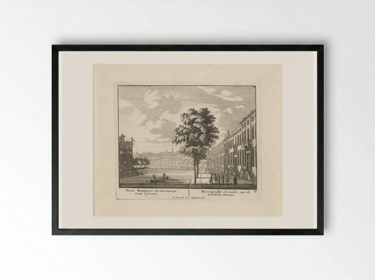 Gezicht op de Herengracht te Amsterdam - Jan van Call (I) - Framed Print Black
