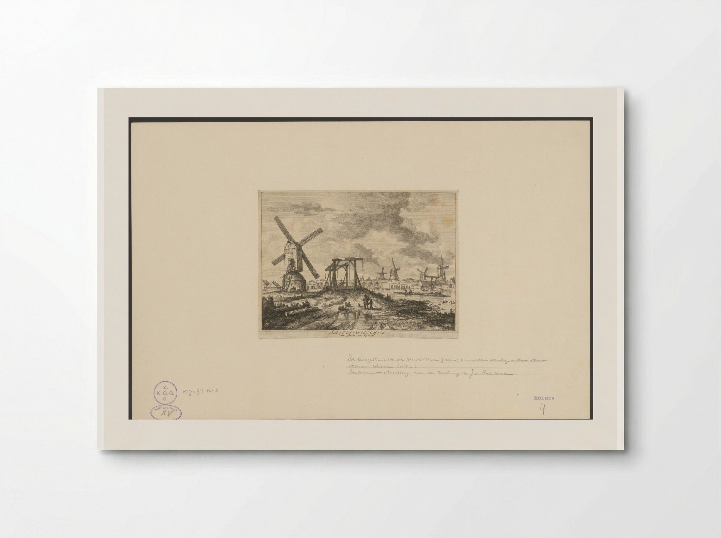 Gezicht op de Hogesluis vanaf de Utrechtse zijde - Abraham Bloteling - Poster