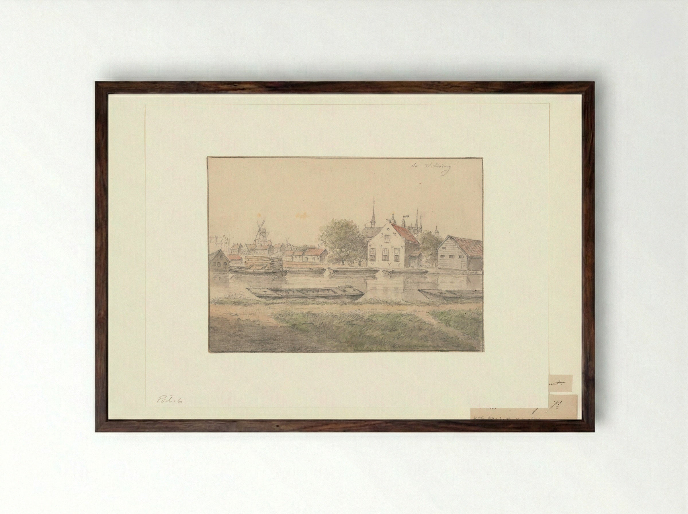 Gezicht op de Hugo de Grootbuurt - Albert Martin - Framed Print Dark Wood