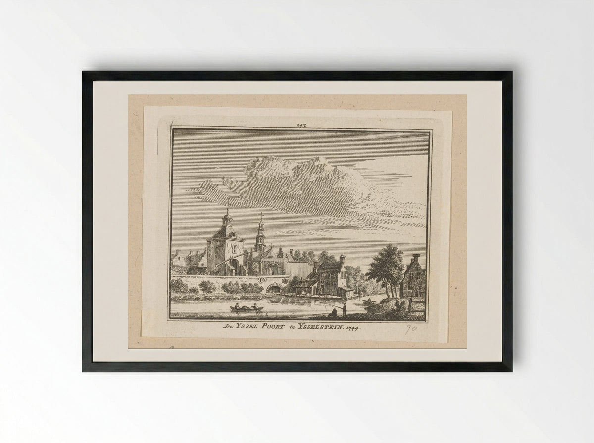 Gezicht op de IJsselpoort te IJsselstein - Hendrik Spilman - Framed Print Black