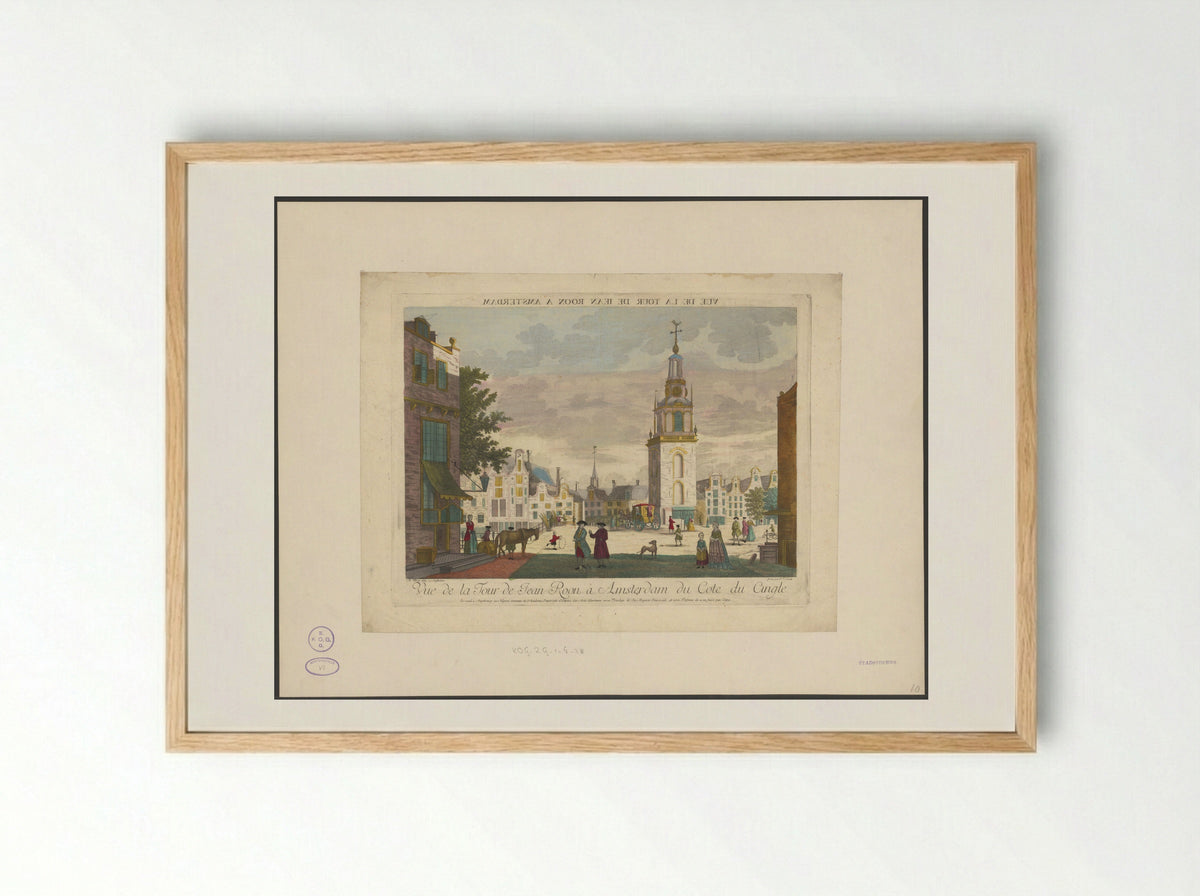 Gezicht op de Jan Roodenpoortstoren te Amsterdam - Willem Writs - Framed Print Wood