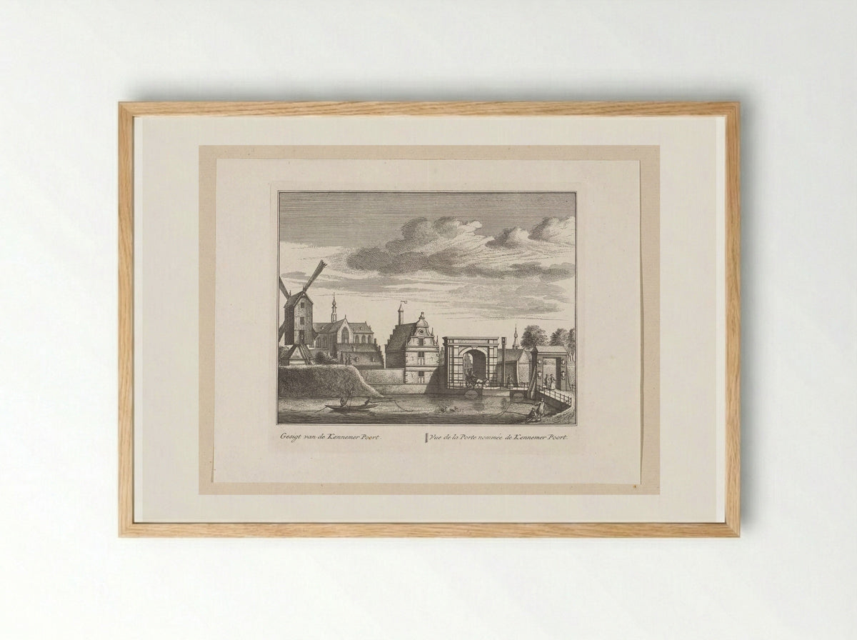 Gezicht op de Kennemerpoort te Alkmaar - Leonard Schenk - Framed Print Wood