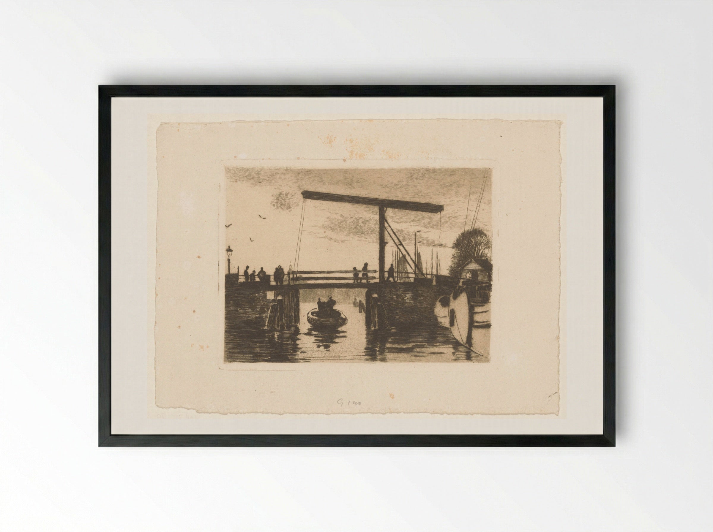 Gezicht op de Kikkerbilsluis in Amsterdam - Willem Witsen - Framed Print Black