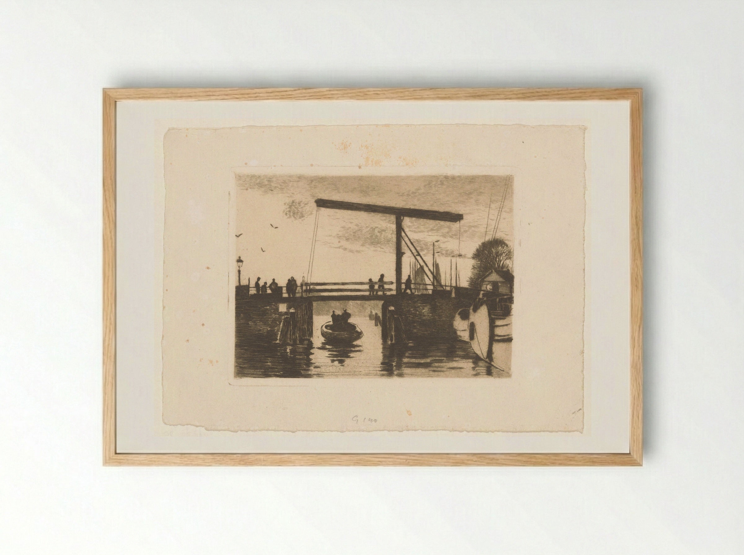 Gezicht op de Kikkerbilsluis in Amsterdam - Willem Witsen - Framed Print Wood
