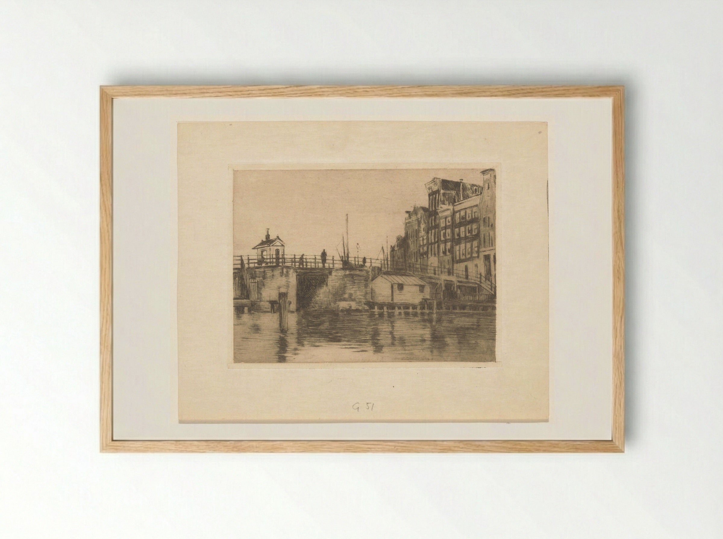 Gezicht op de Kraansluis in Amsterdam - Willem Witsen - Framed Print Wood