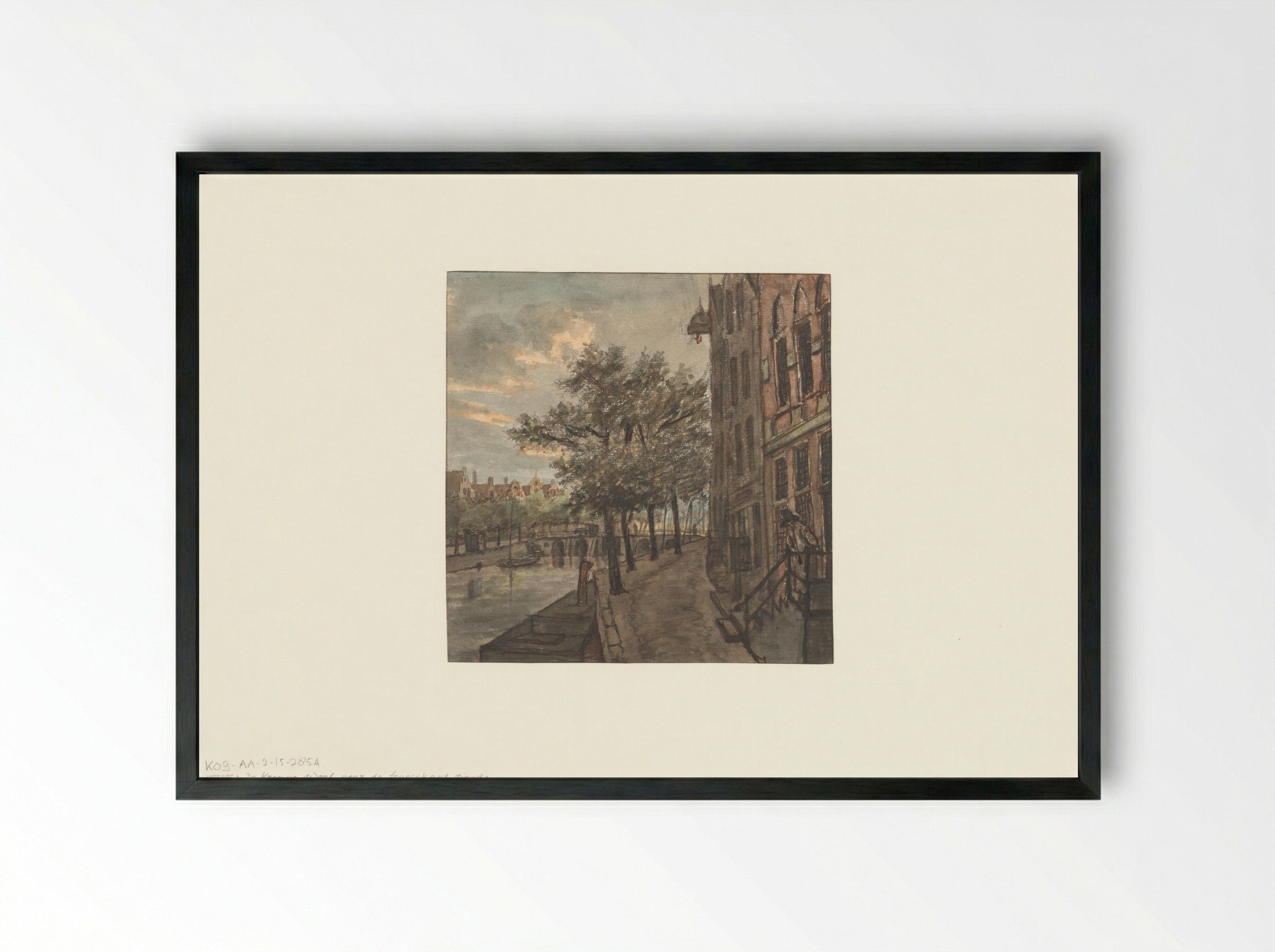 Gezicht op de Kromme Waal - Gerrit Lamberts - Framed Print Black
