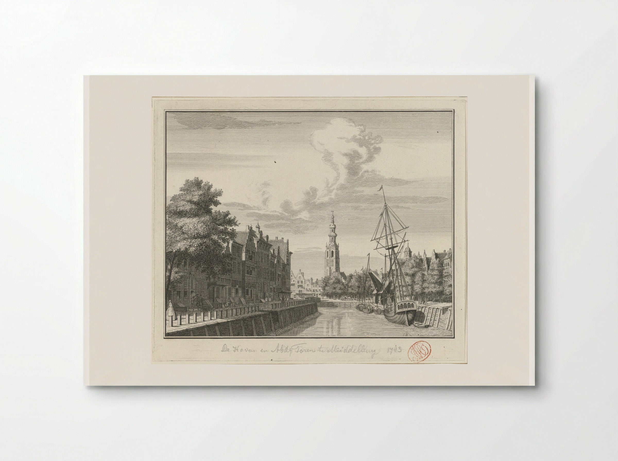 Gezicht op de Lange Jan (Abdijtoren) te Middelburg - Jan Caspar Philips - Poster