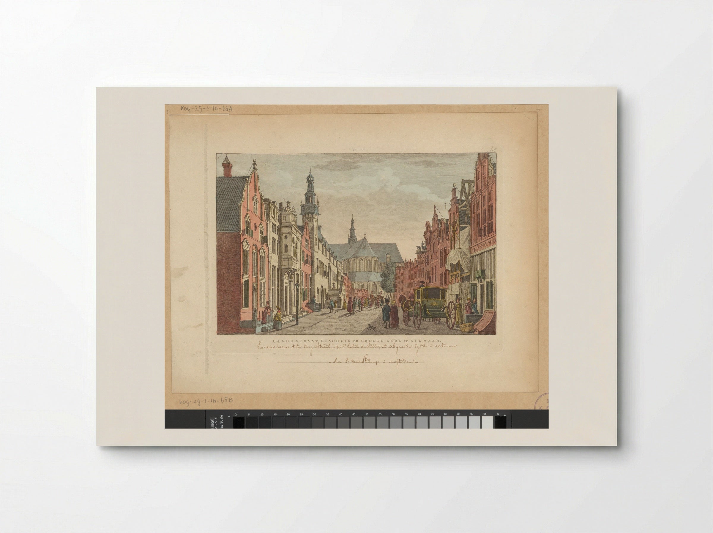 Gezicht op de Lange Straat, Stadhuis en Grote Kerk te Alkmaar - Carel Frederik Bendorp (I) - Poster