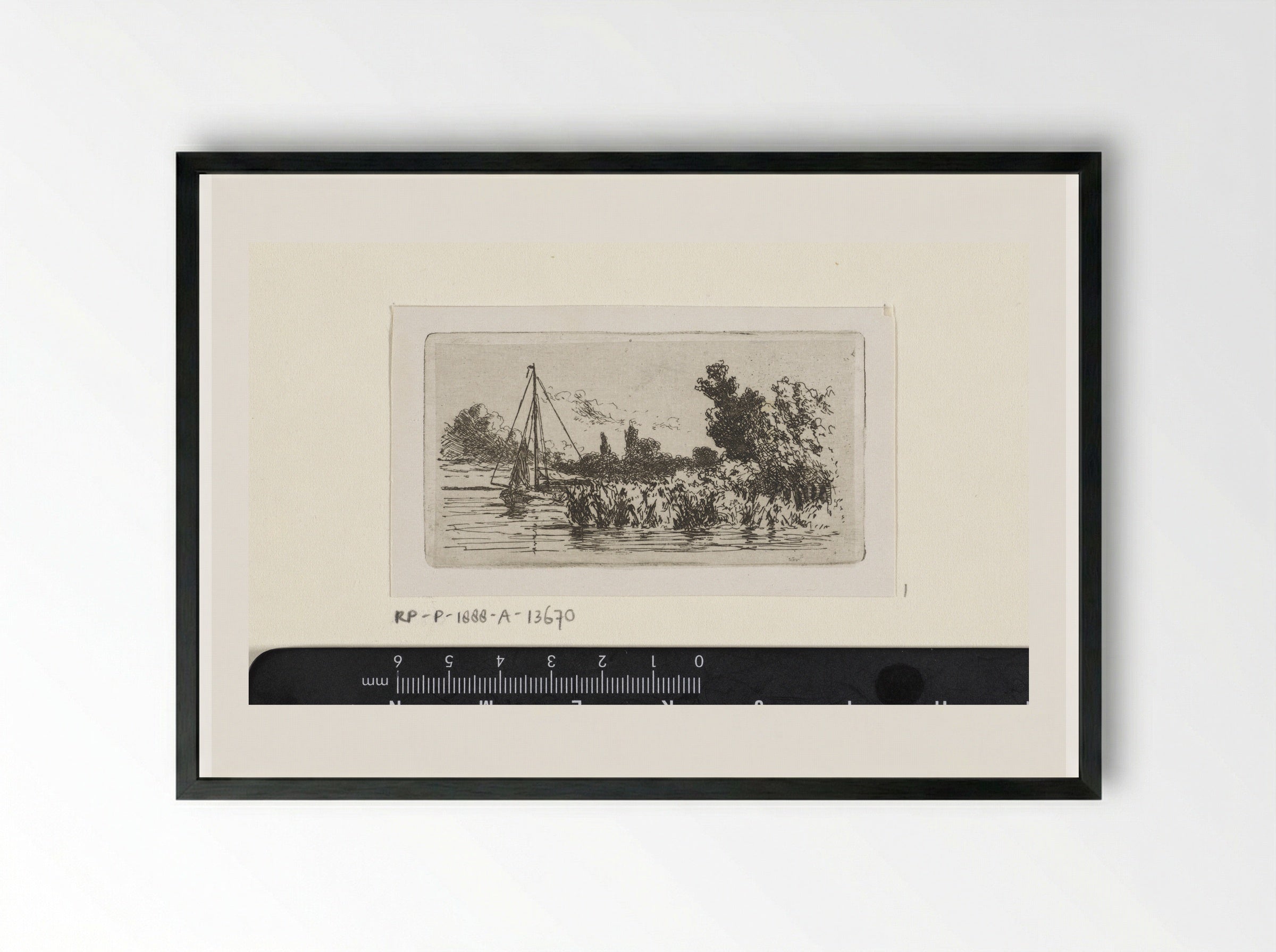 Gezicht op de Lek - Jan Weissenbruch - Framed Print Black