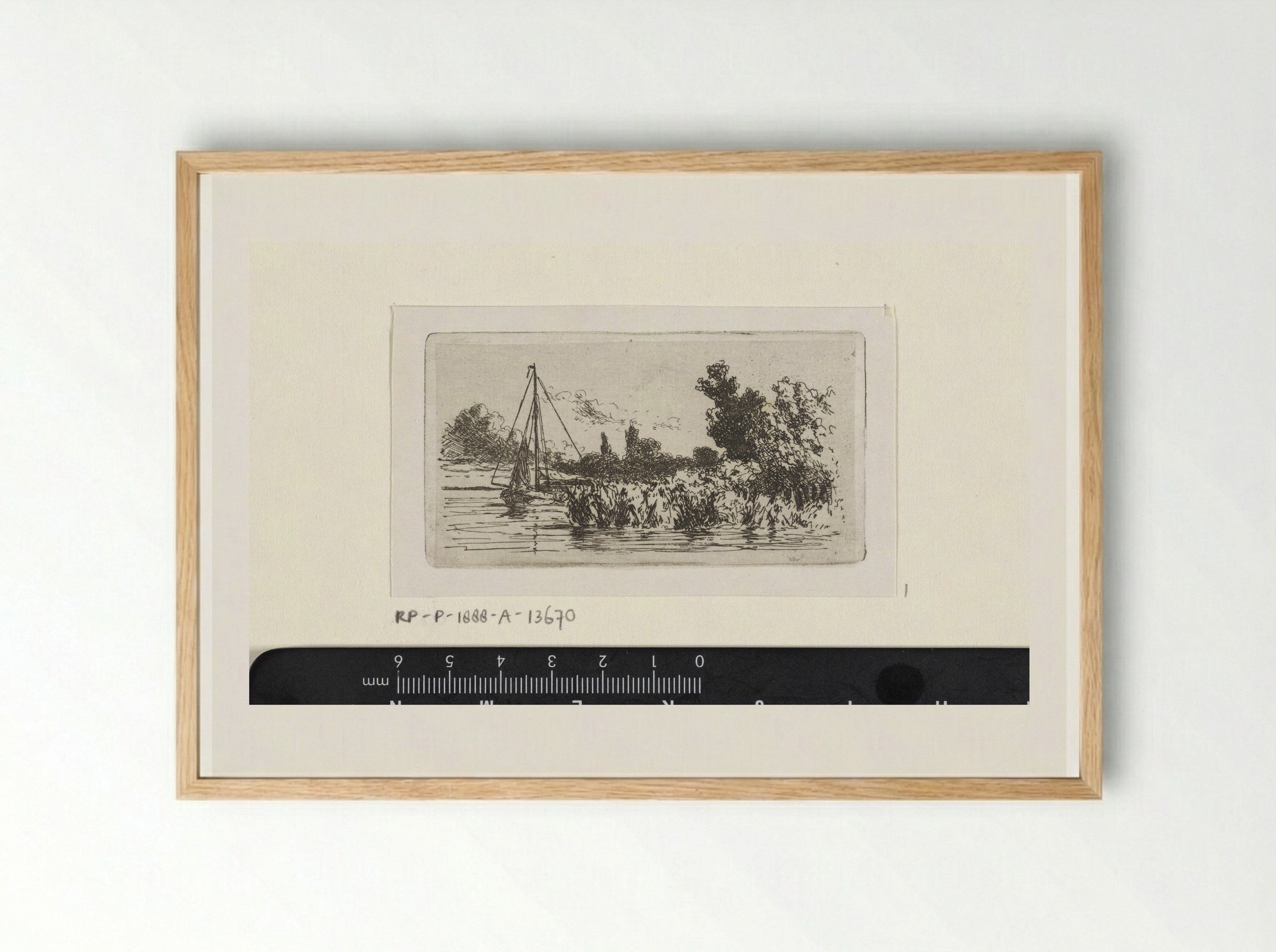 Gezicht op de Lek - Jan Weissenbruch - Framed Print Wood