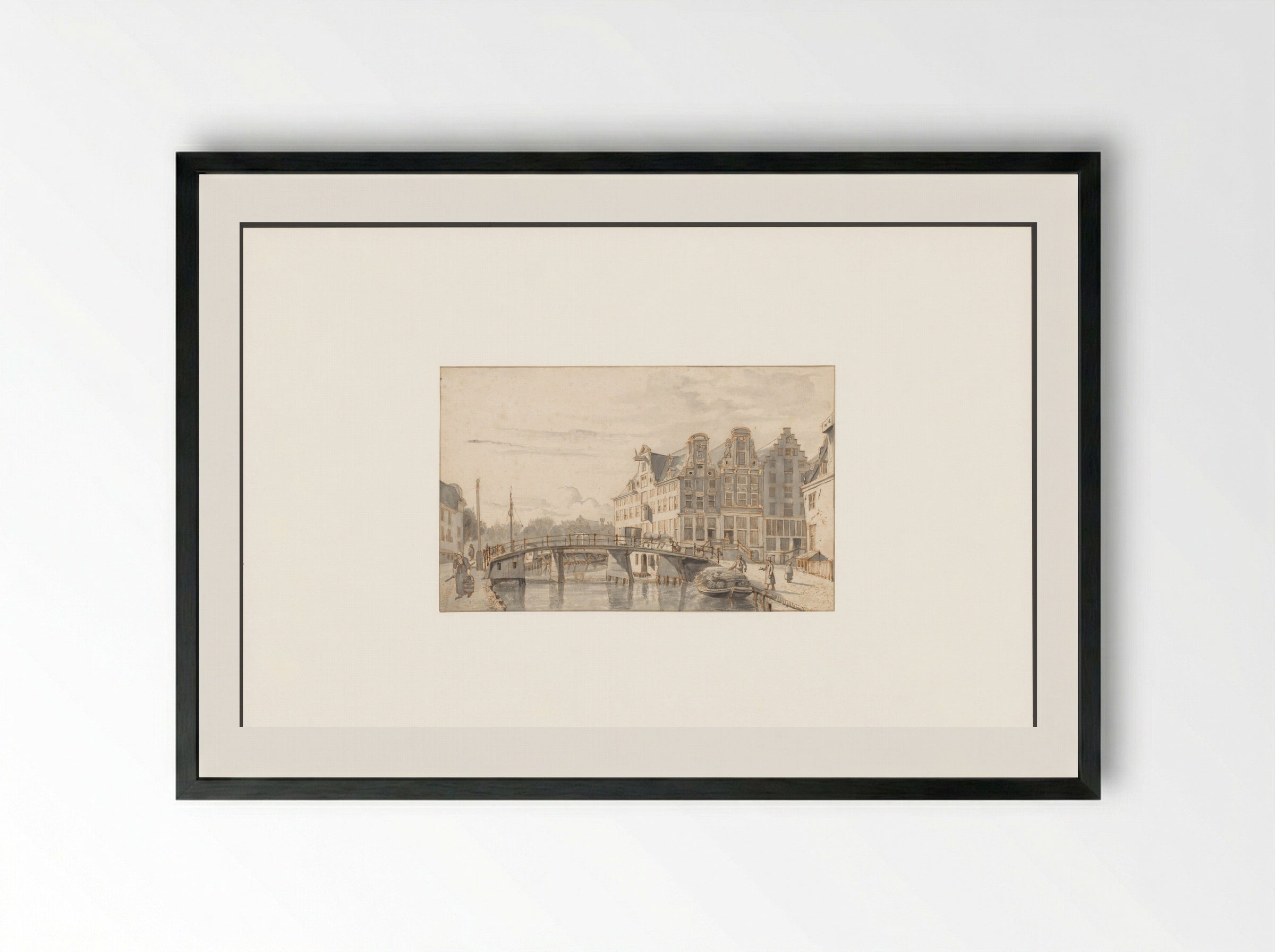 Gezicht op de Leprozengracht - Gerrit Lamberts - Framed Print Black