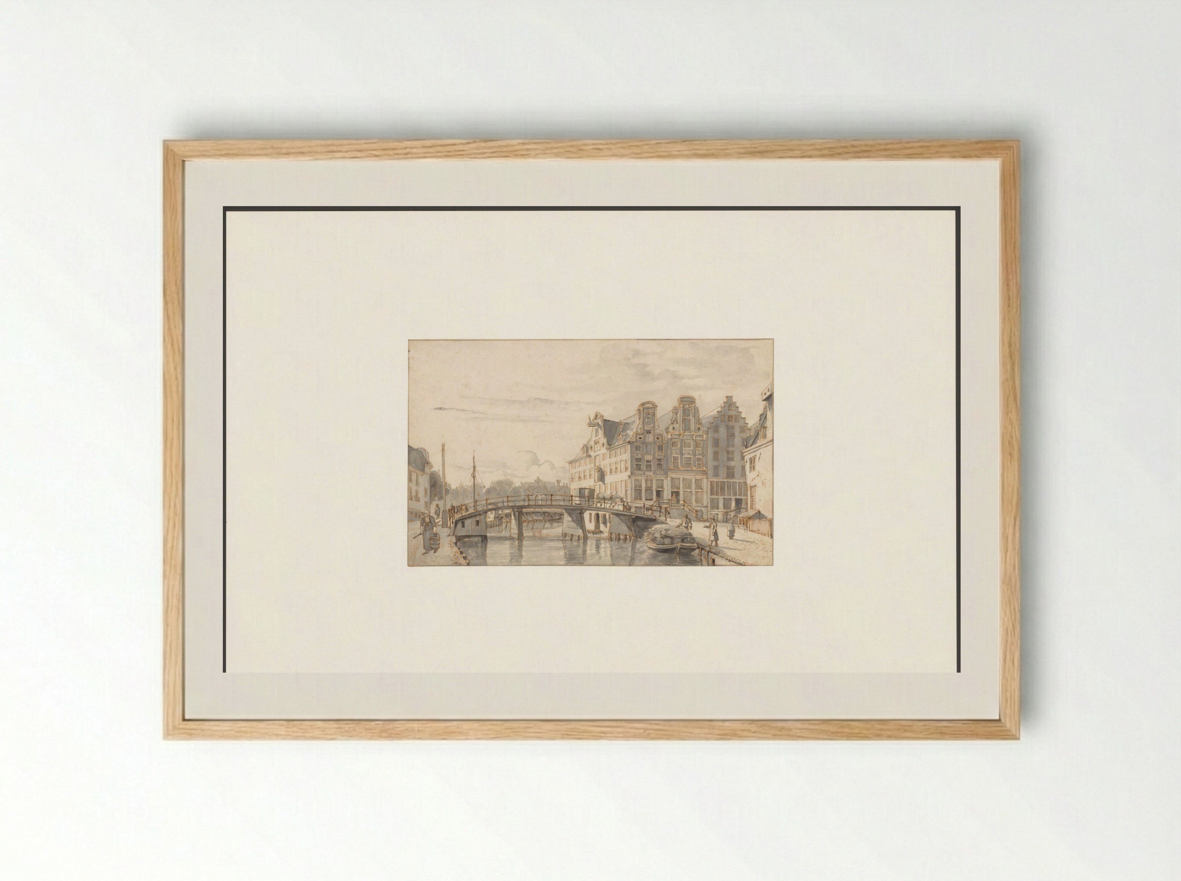 Gezicht op de Leprozengracht - Gerrit Lamberts - Framed Print Wood