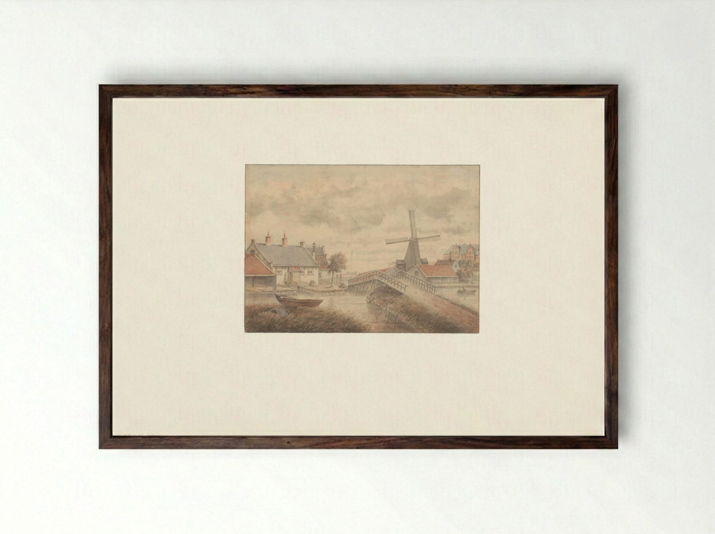 Gezicht op de Middenweg - Albert Martin - Framed Print Dark Wood