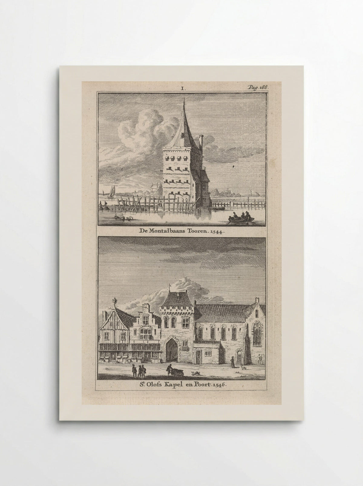 Gezicht op de Montelbaanstoren en de Sint-Olofskapel te Amsterdam - Jan Goeree - Poster